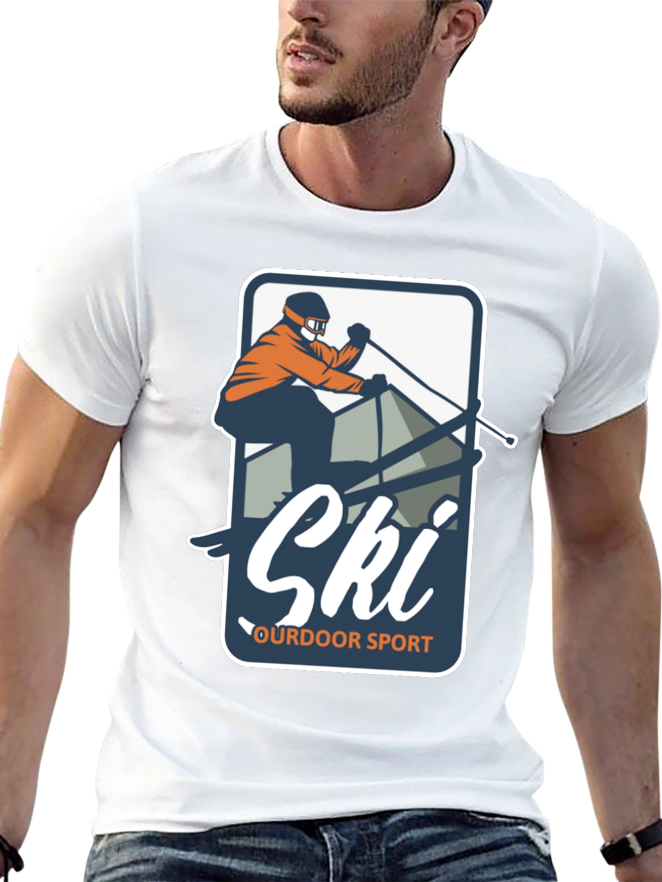 Mens Ski Outdoor Sport Graphic T-Shirt