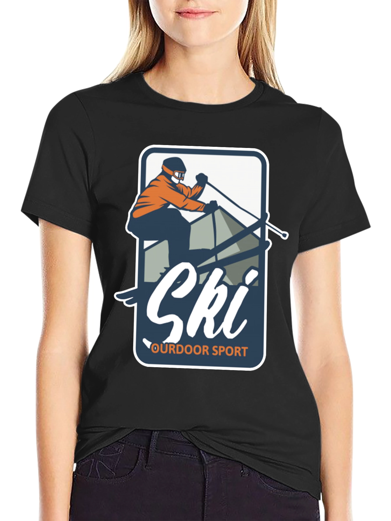 Mens Ski Outdoor Sport Graphic T-Shirt