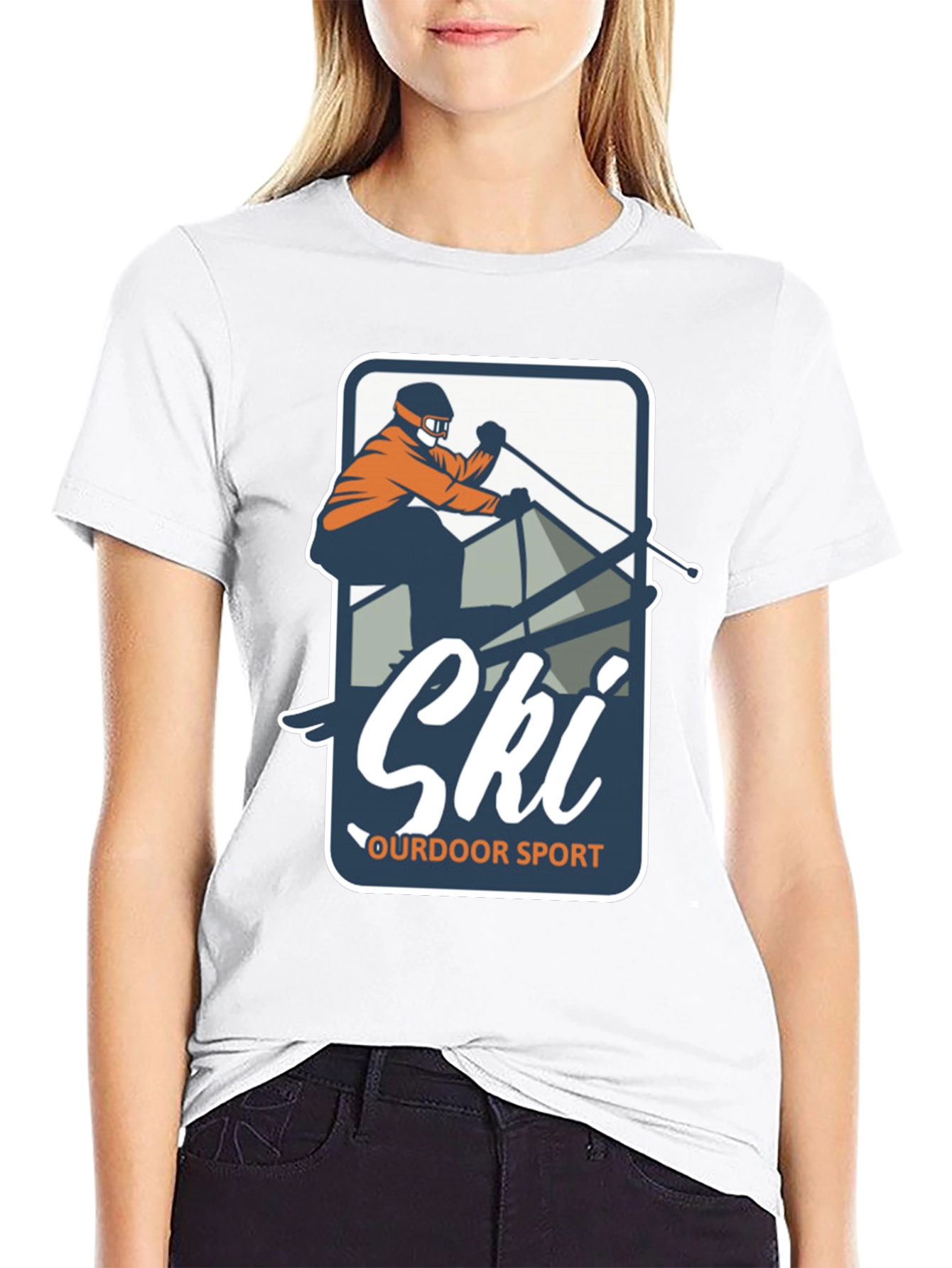 Mens Ski Outdoor Sport Graphic T-Shirt
