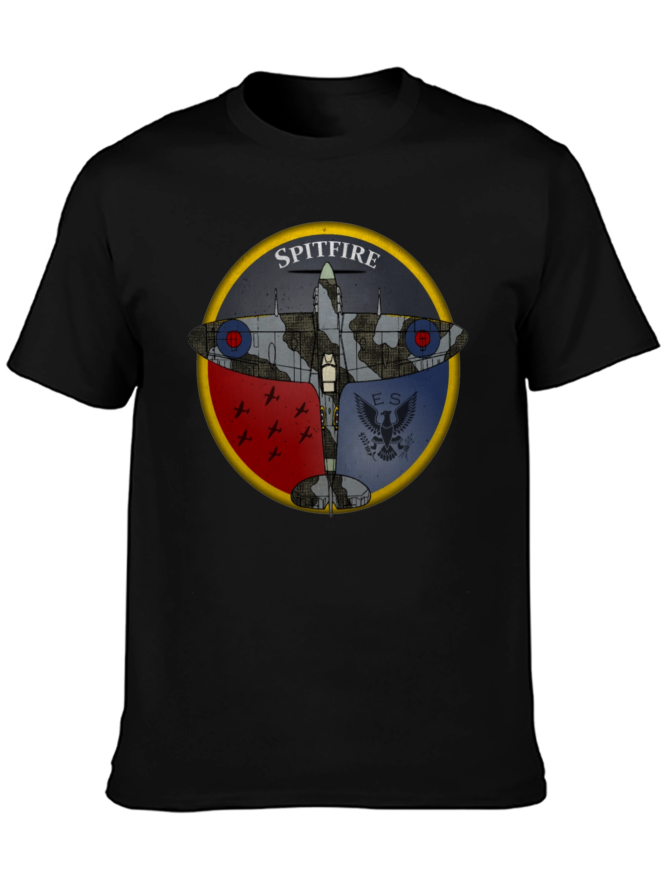 Spitfire Plane Graphic Black T-Shirt