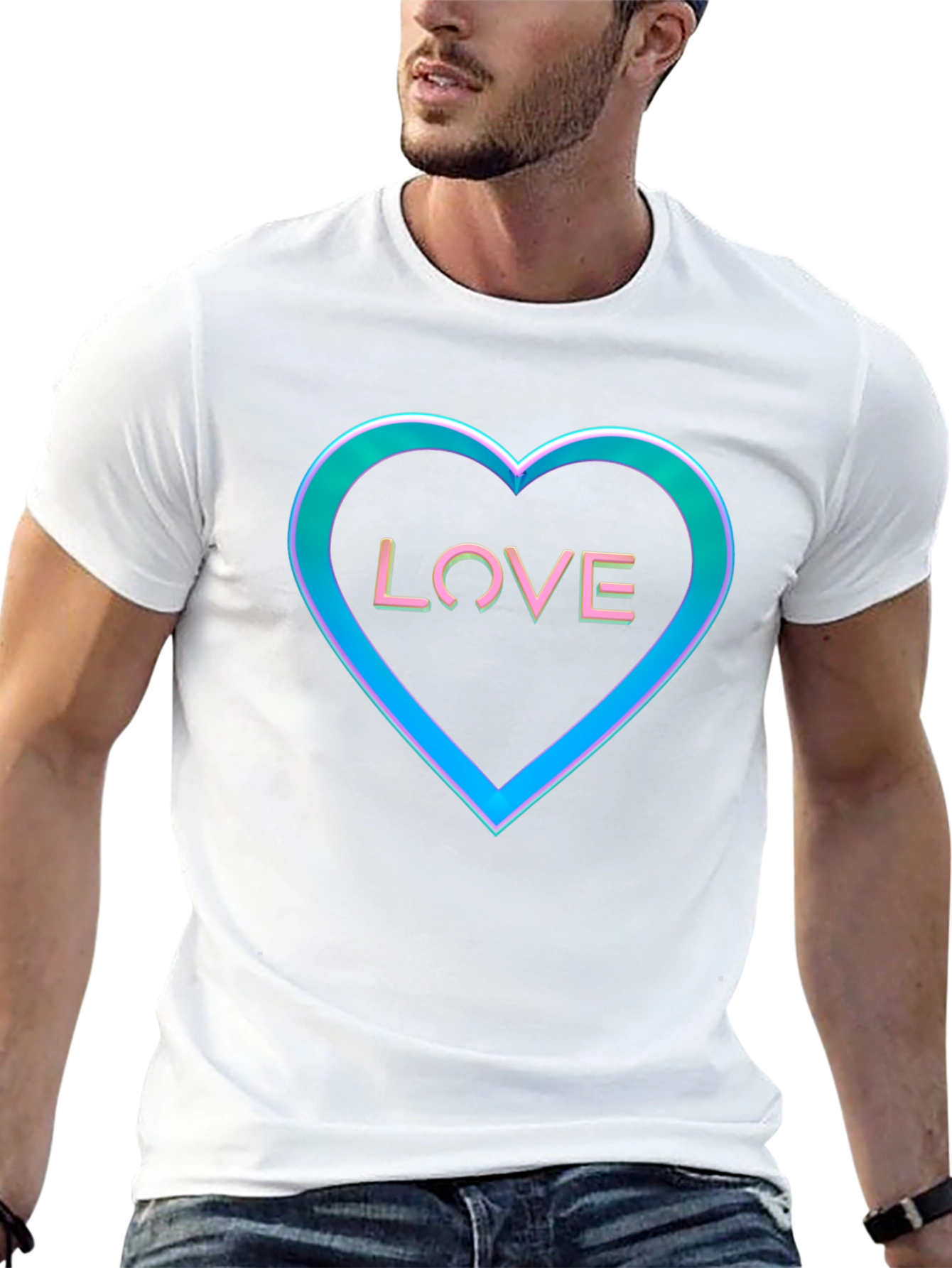 Love Heart Graphic Tee - Black