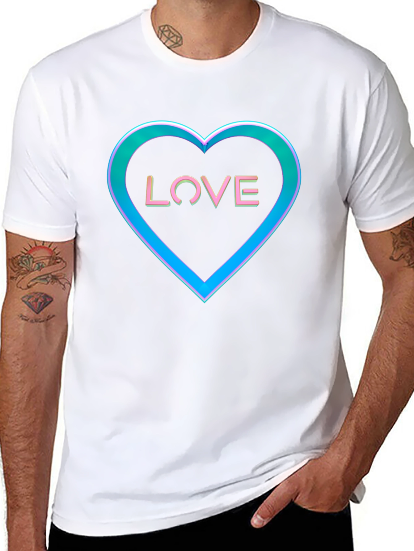 Love Heart Graphic Tee - Black