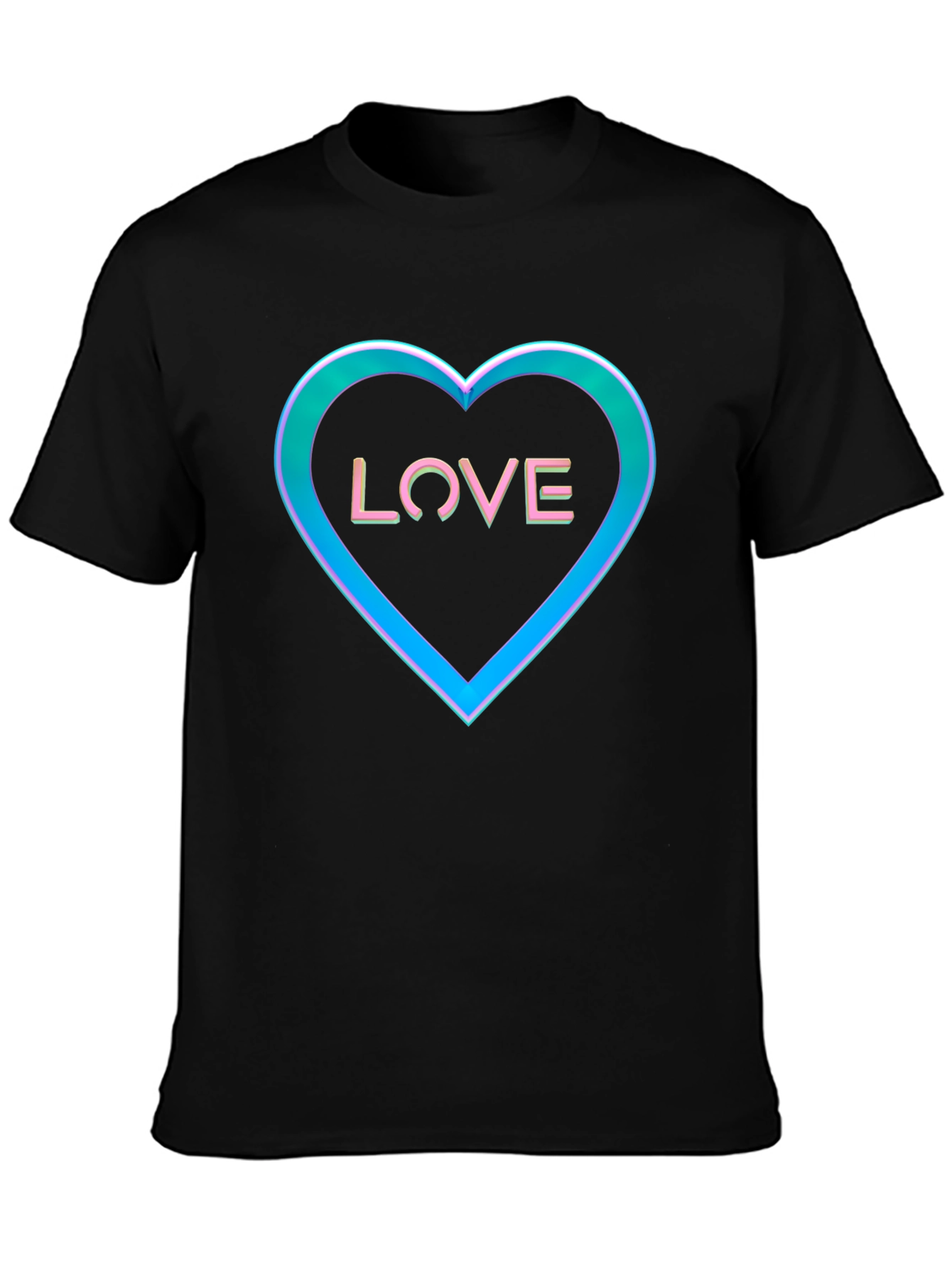 Love Heart Graphic Tee - Black