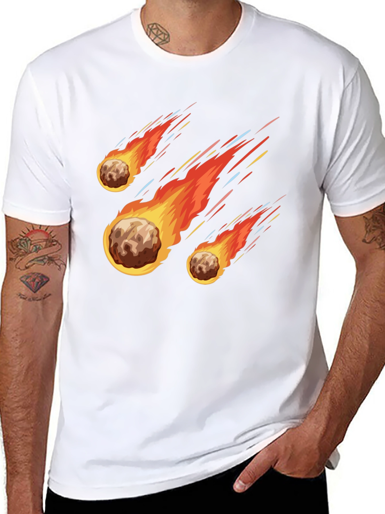 Meteor Shower Graphic Black T-Shirt