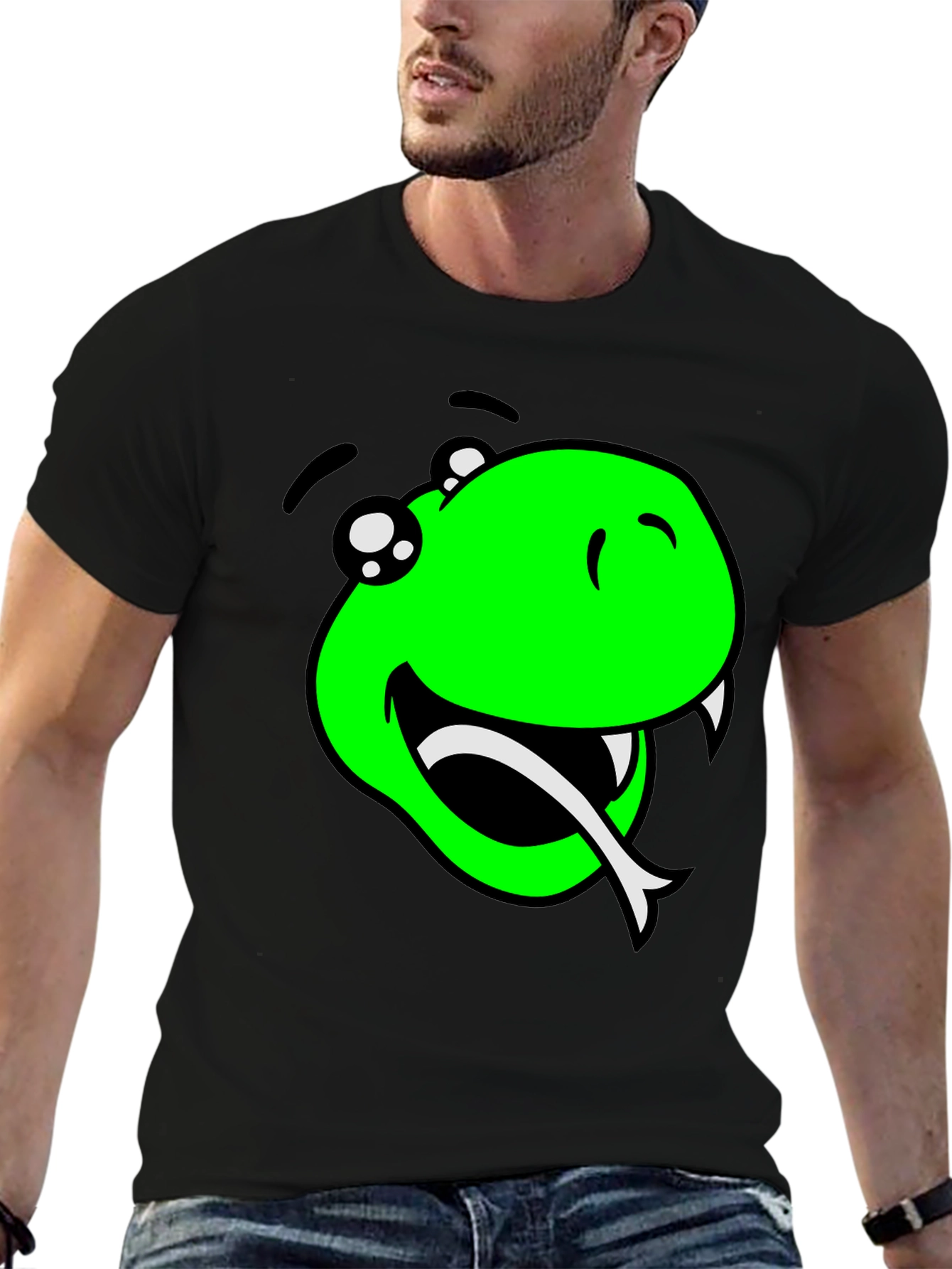 Snake Graphic T-Shirt - Mens Black Tee