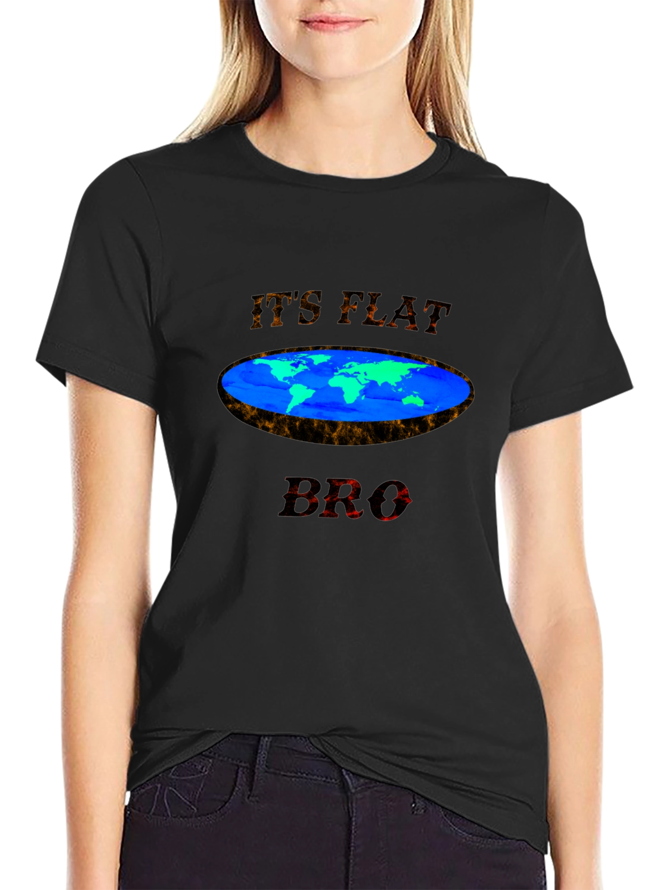 Flat Earth Conspiracy Graphic T-Shirt