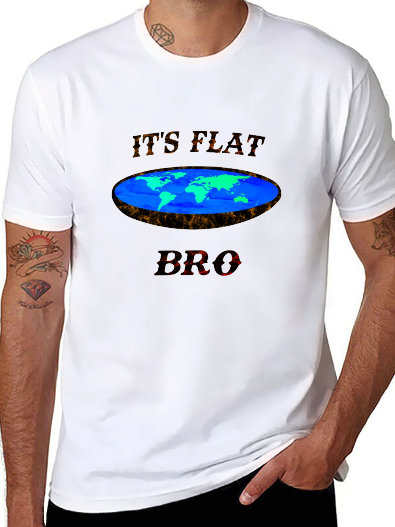 Flat Earth Conspiracy Graphic T-Shirt