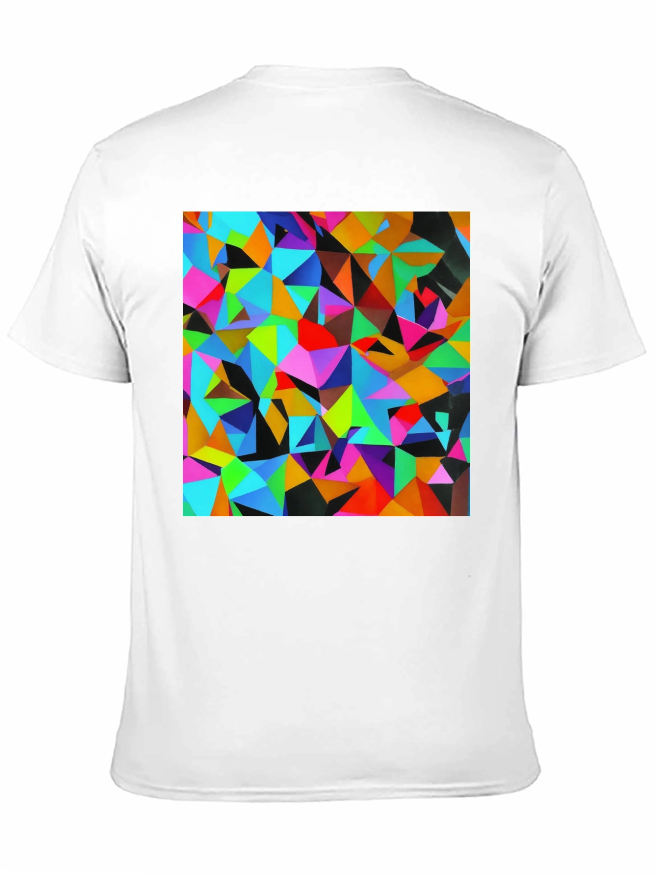 Geometric Triangle Print Black T-Shirt