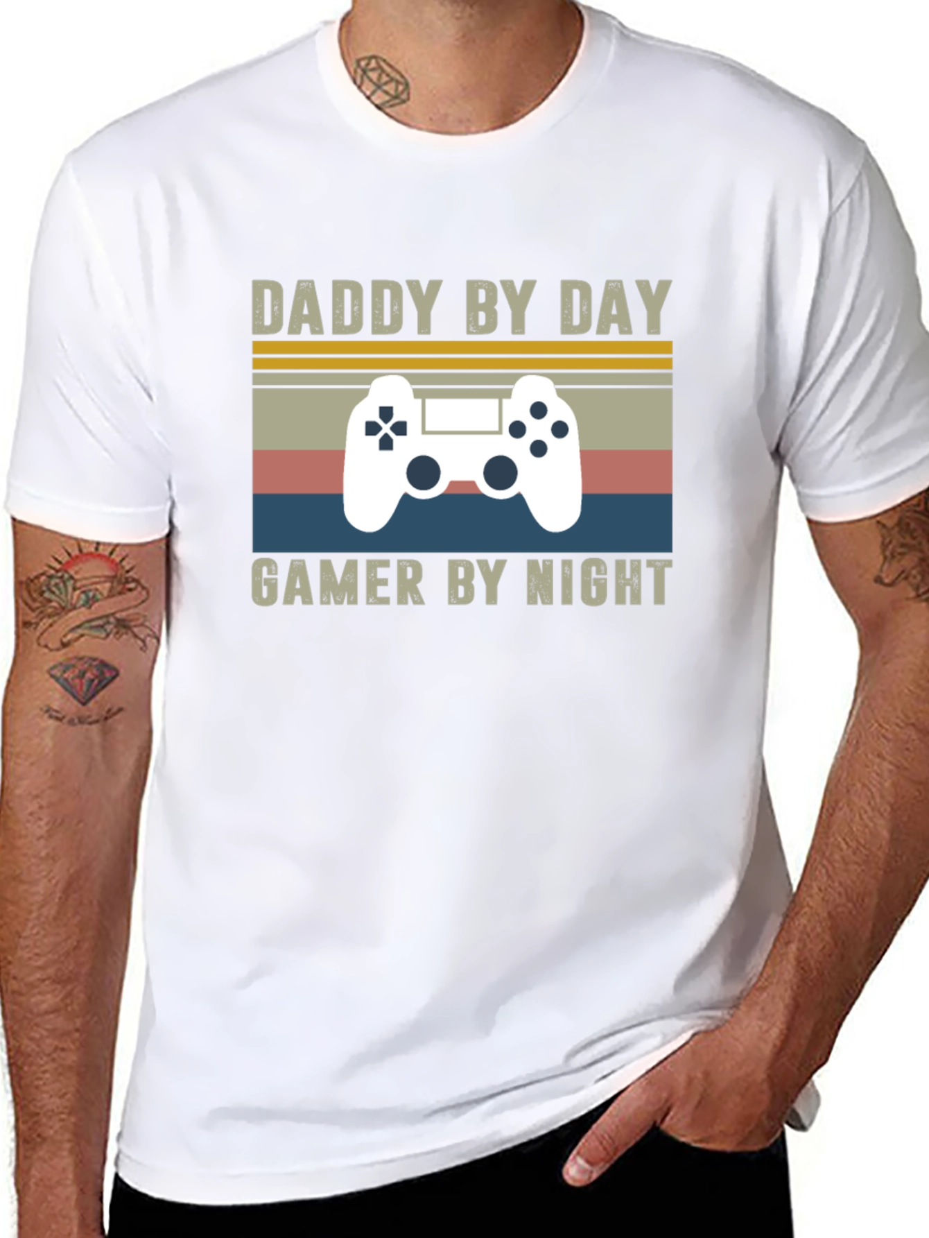 Daddy by Day Gamer by Night Graphic T-Shirt