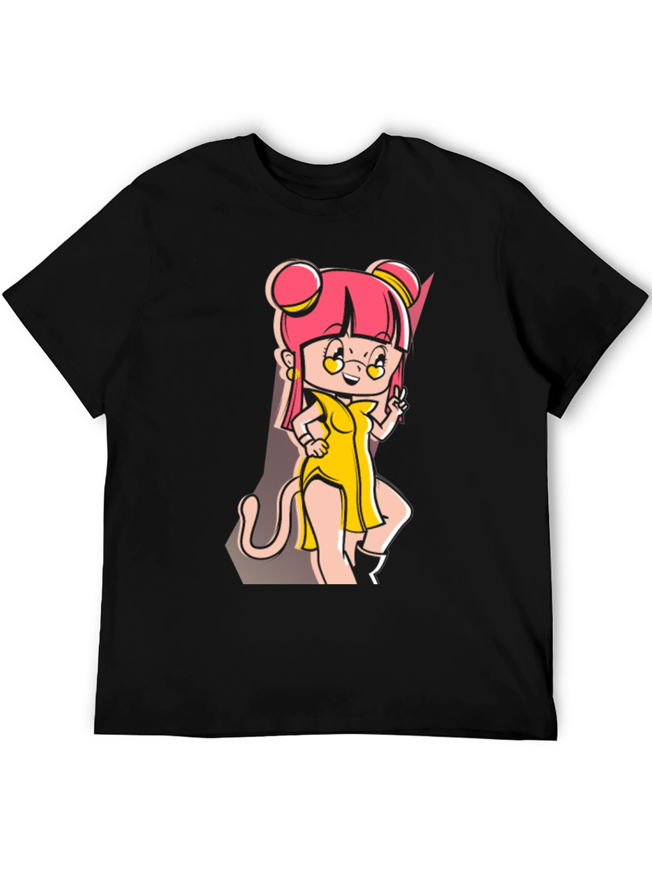 Anime Cartoon Graphic Black T-Shirt