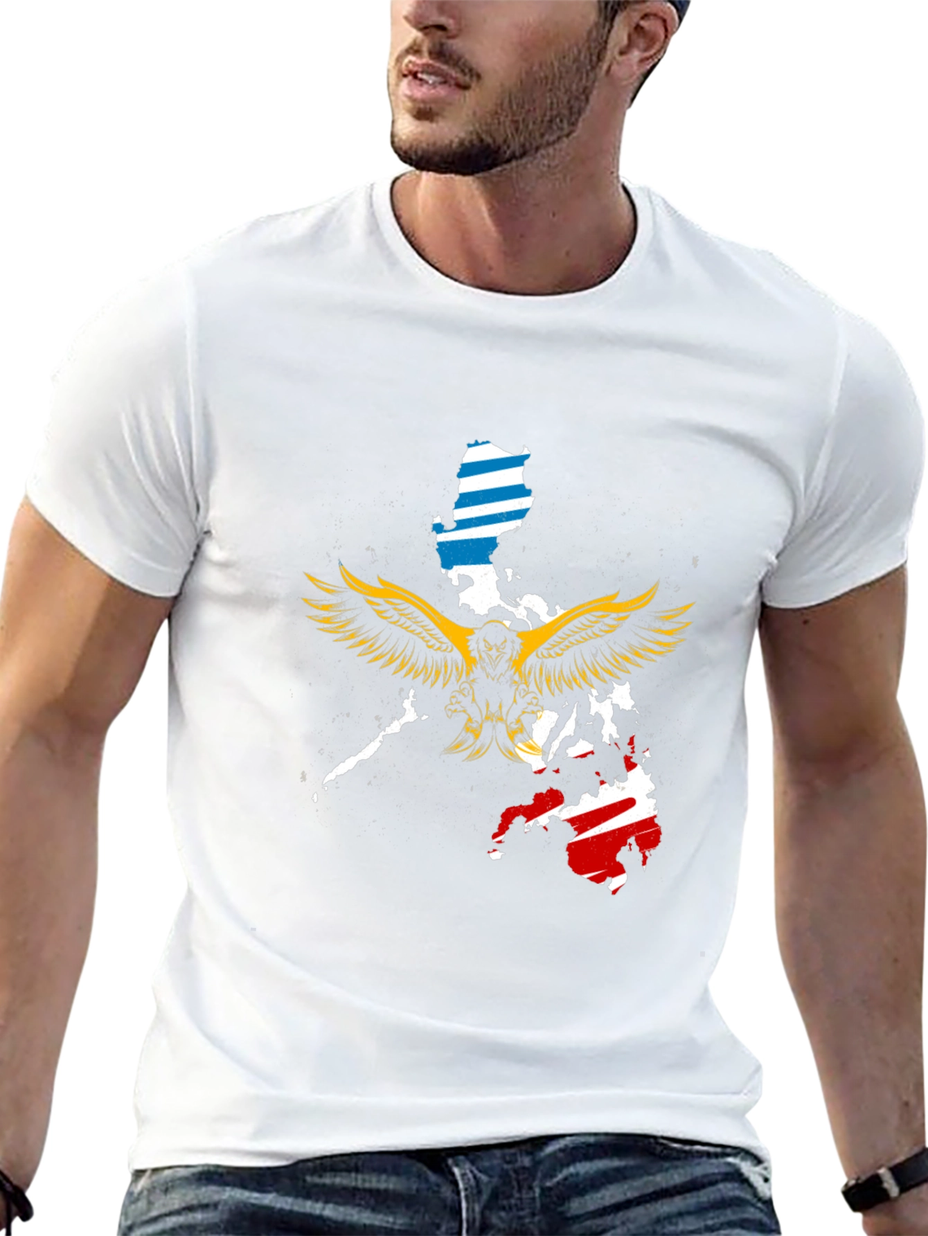 Philippines Eagle Map Black T-Shirt