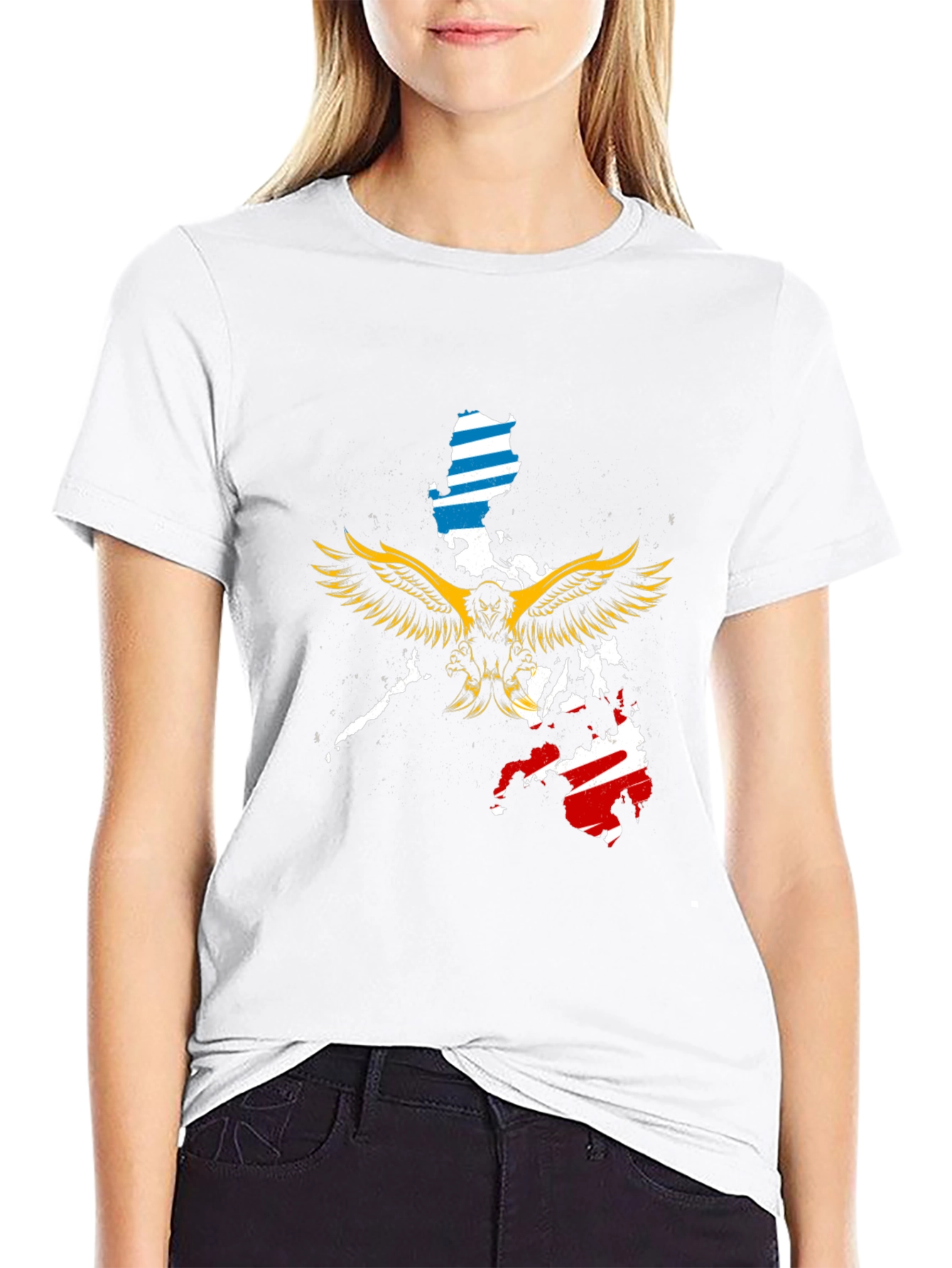 Philippines Eagle Map Black T-Shirt