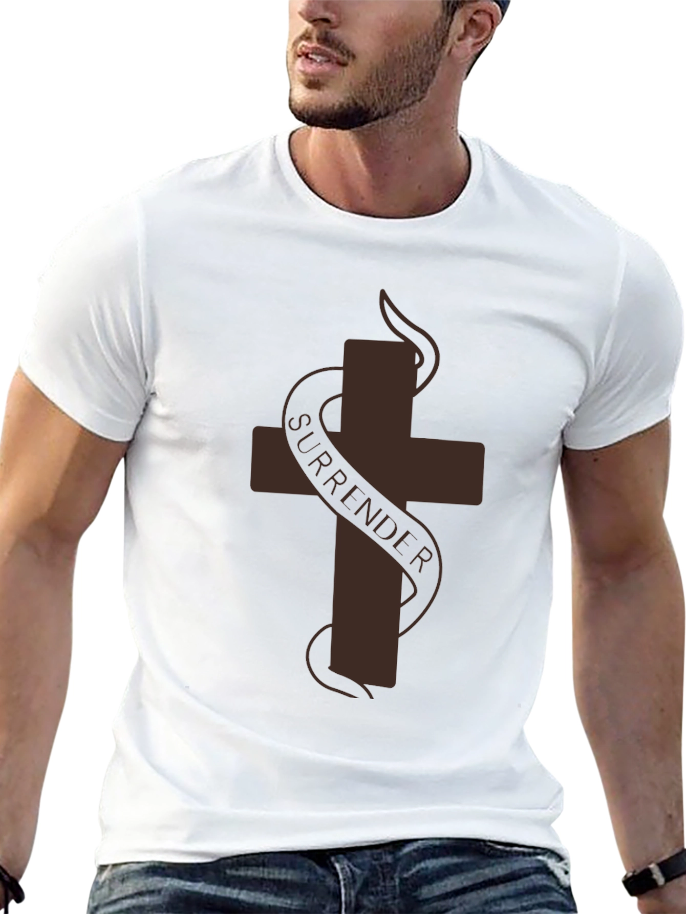 Surrender Cross Graphic T-Shirt - Soft Cotton Tee