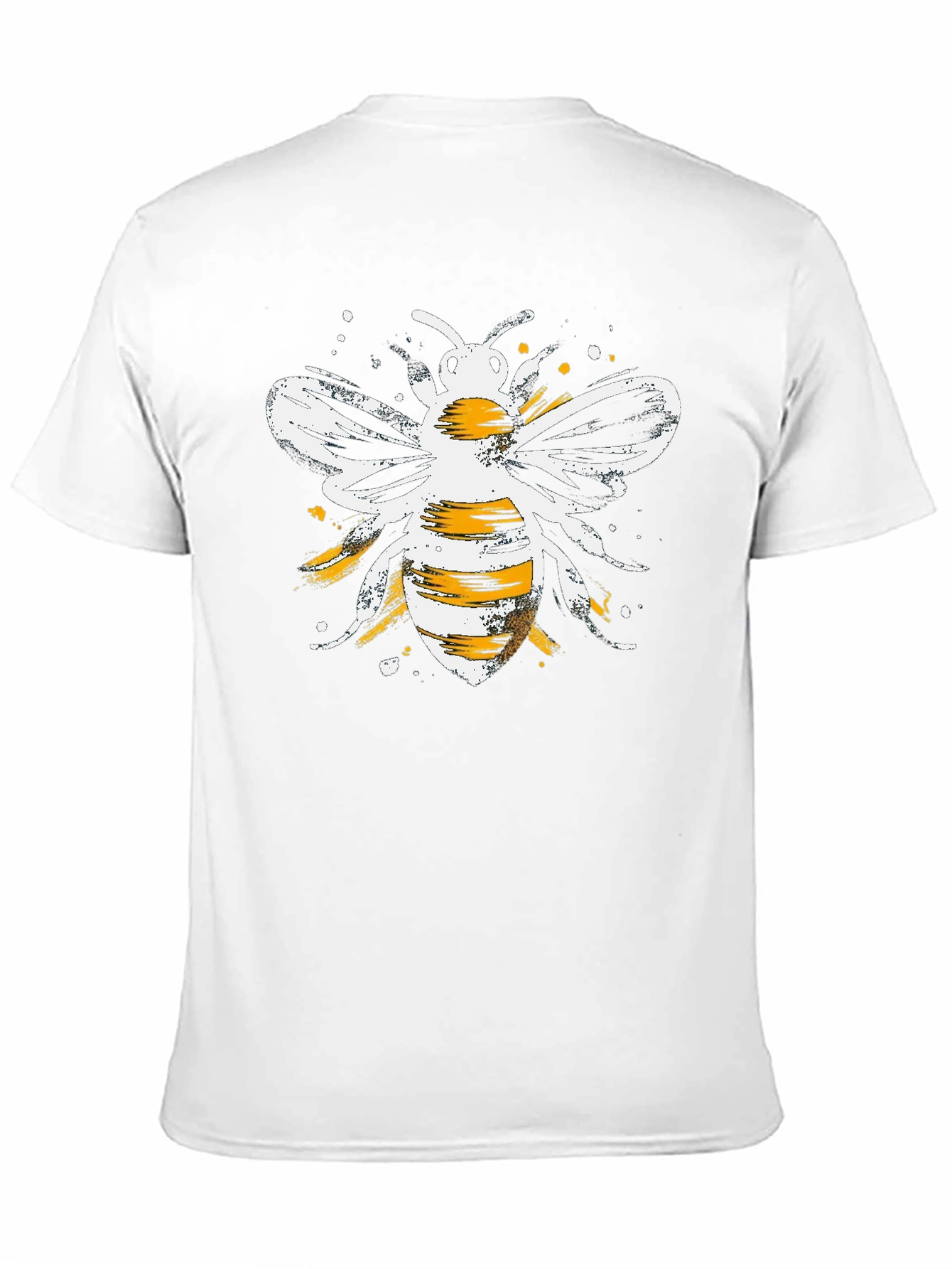 Stylish Bee Graphic Tee - Black Cotton Blend