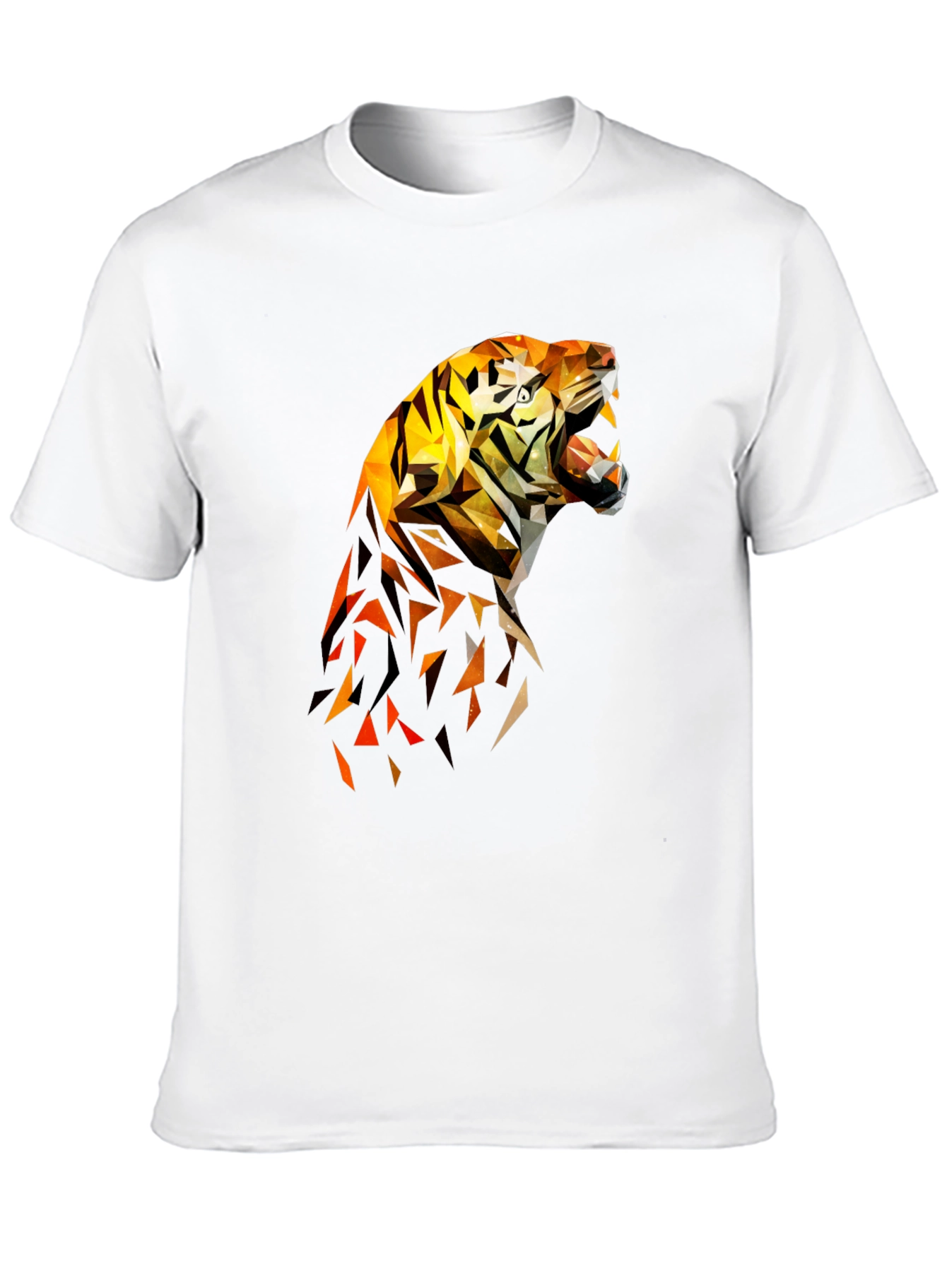 Geometric Tiger Graphic Tee - Cool Design Shirt