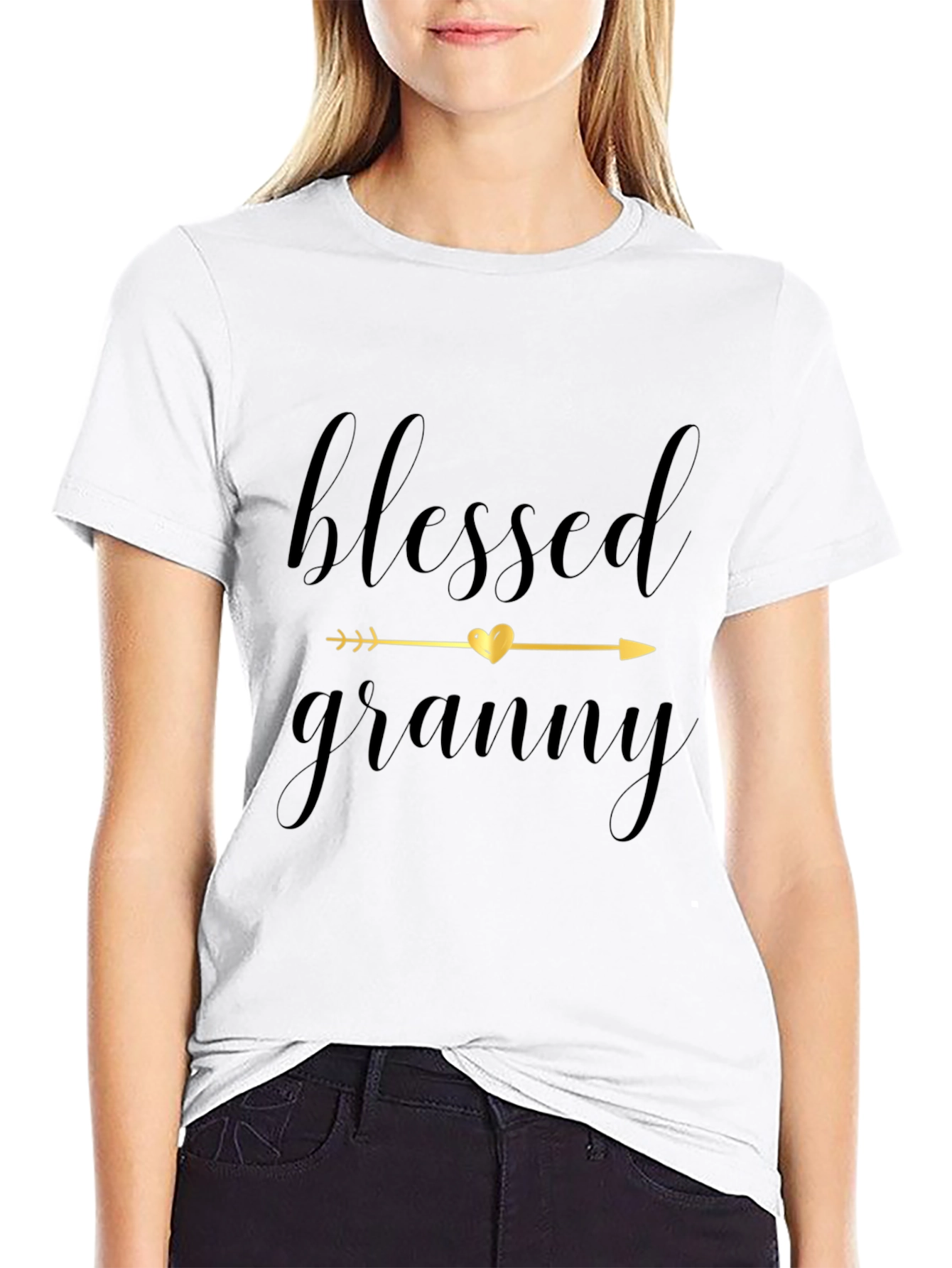 Blessed Granny Graphic Tee - Black Cotton Comfort