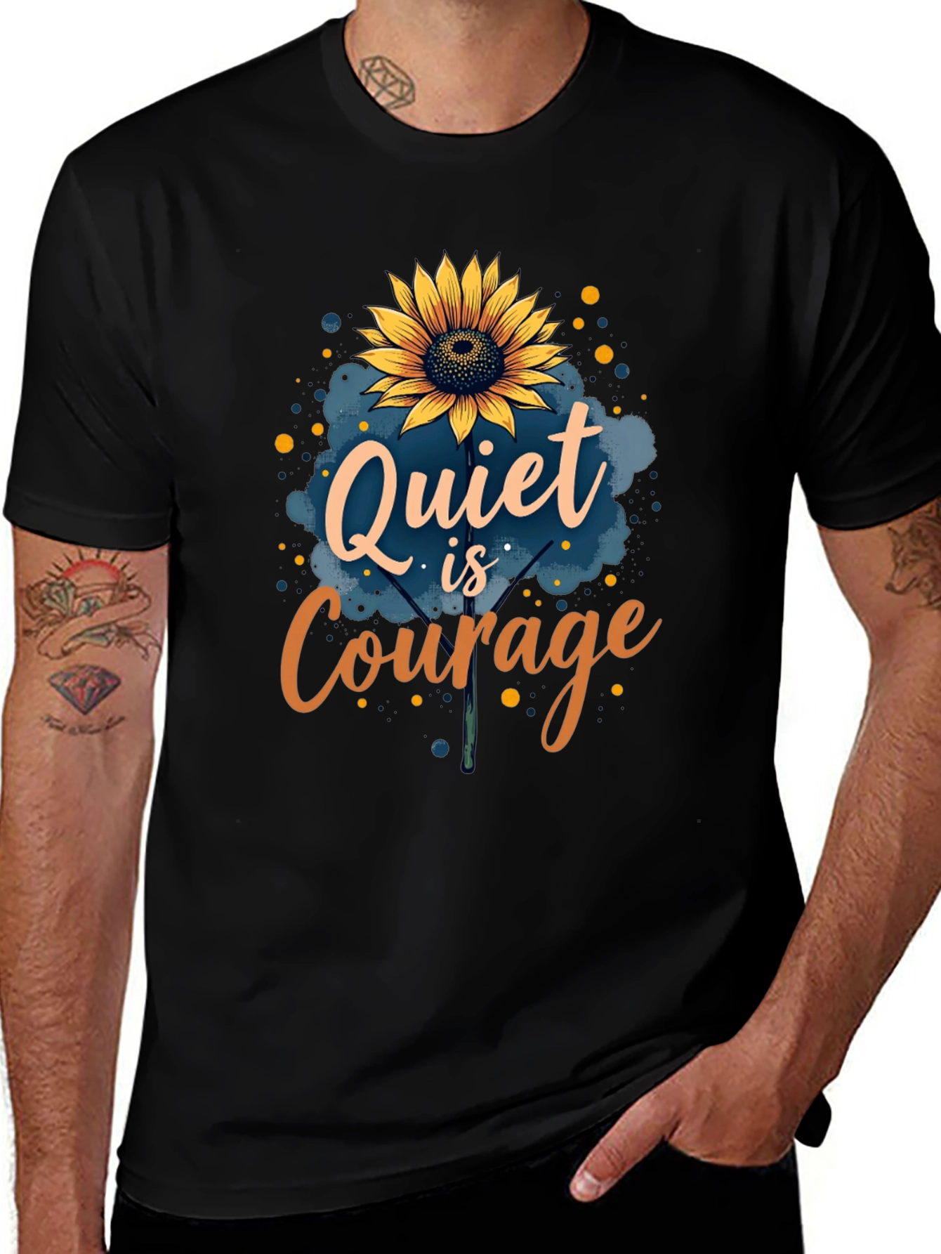 Quiet is Courage Sunflower Graphic T-Shirt