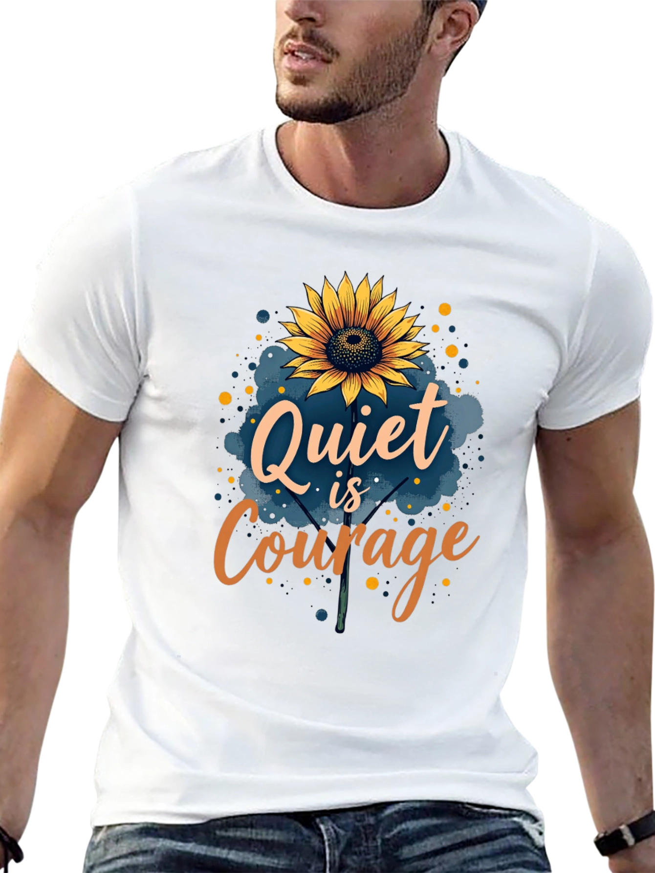 Quiet is Courage Sunflower Graphic T-Shirt