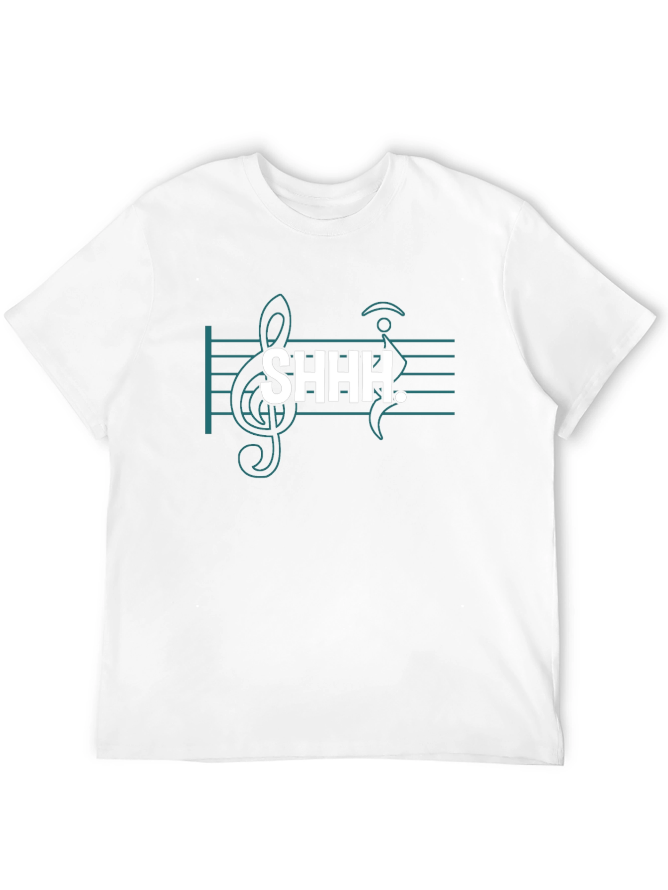 Musical Shhh Graphic Tee - Black Cotton Blend
