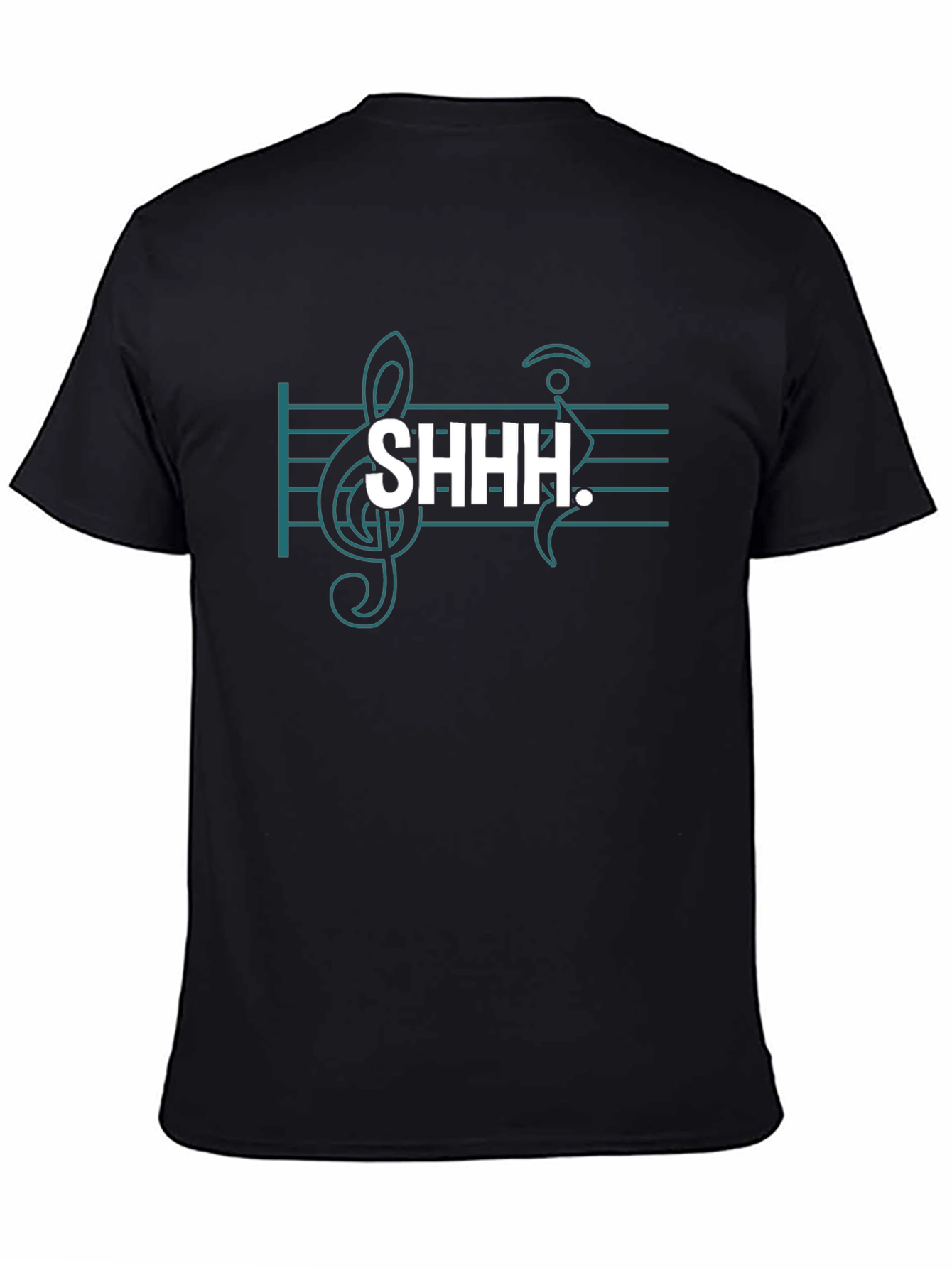 Musical Shhh Graphic Tee - Black Cotton Blend