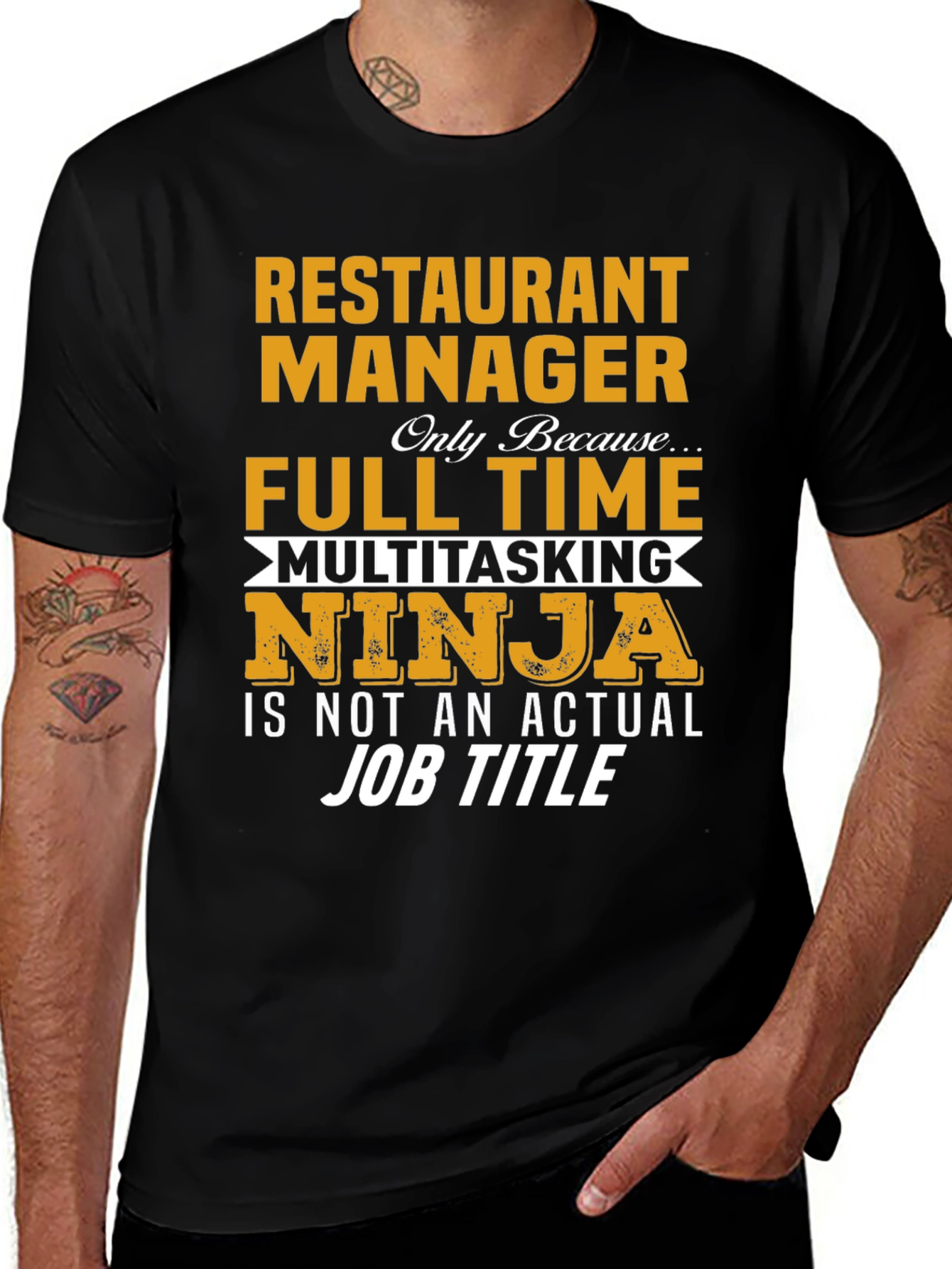 Restaurant Manager Full-Time Ninja T-Shirt