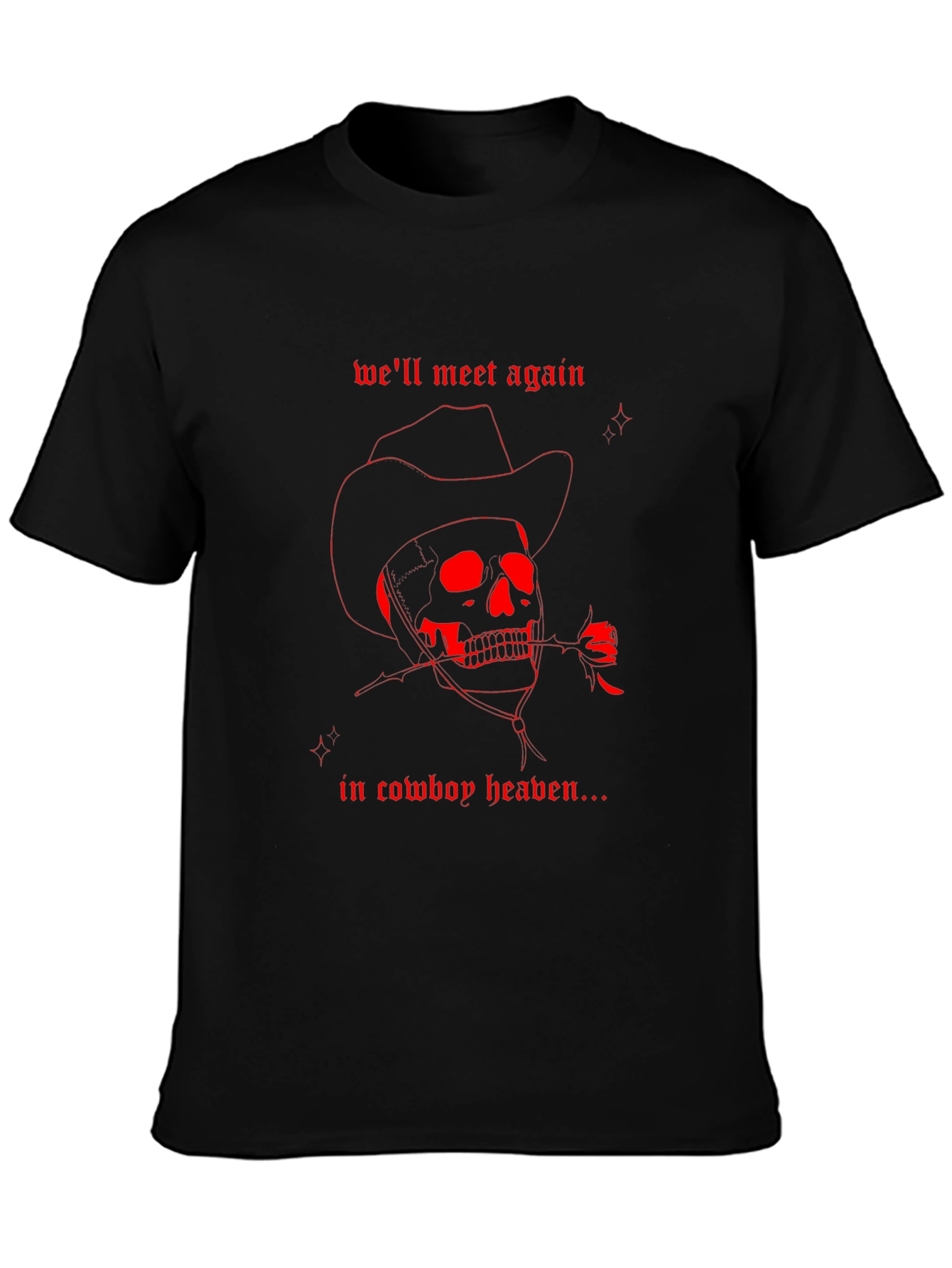 Cowboy Heaven Skull Graphic Tee