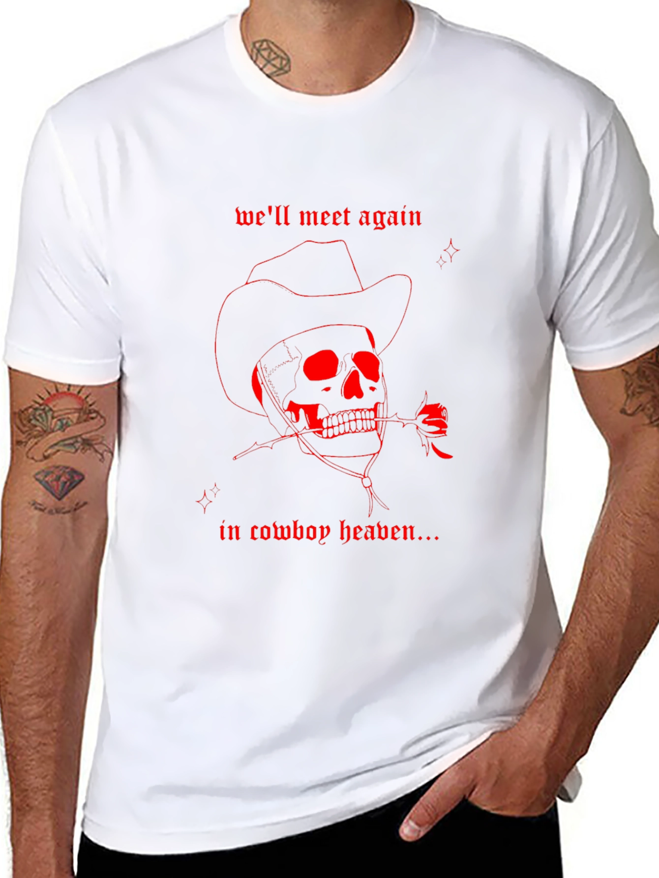 Cowboy Heaven Skull Graphic Tee