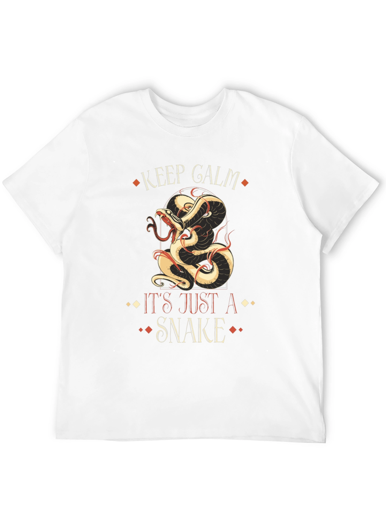 Keep Calm Snake Graphic T-Shirt Black