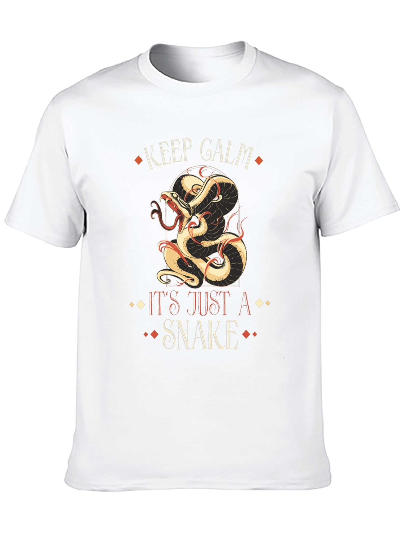 Keep Calm Snake Graphic T-Shirt Black
