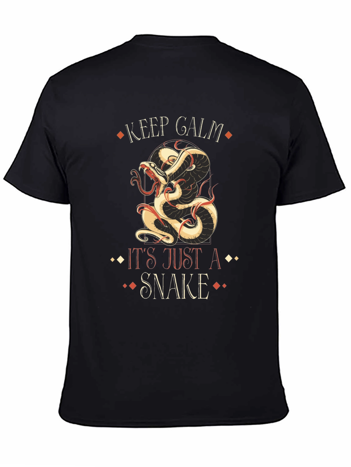 Keep Calm Snake Graphic T-Shirt Black