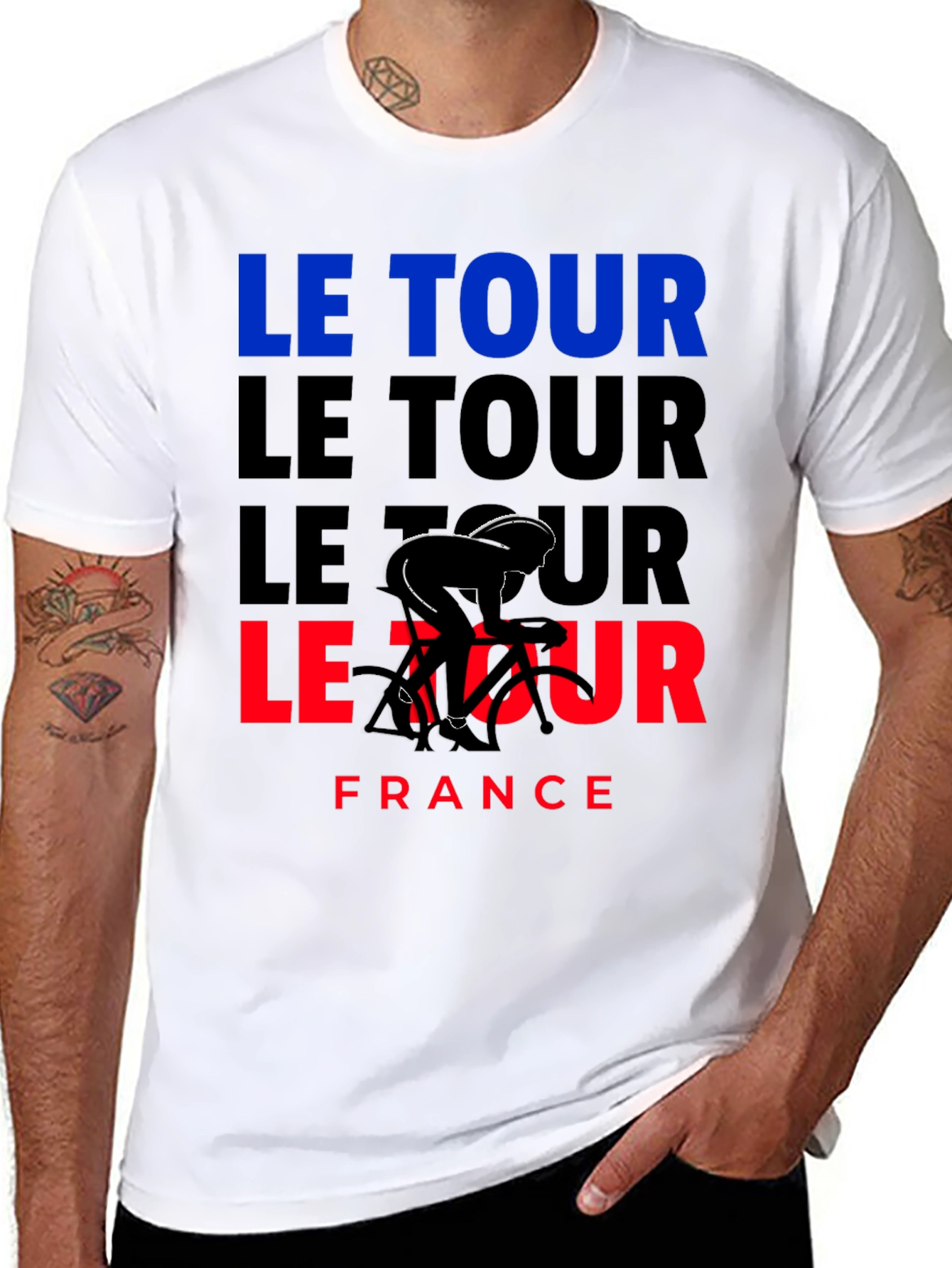 Le Tour France Cycling T-Shirt - Black Graphic Tee