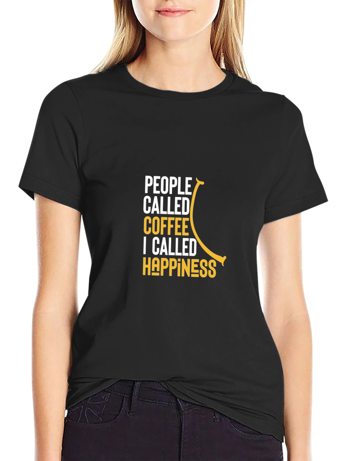 Coffee Happiness Graphic Tee - Black