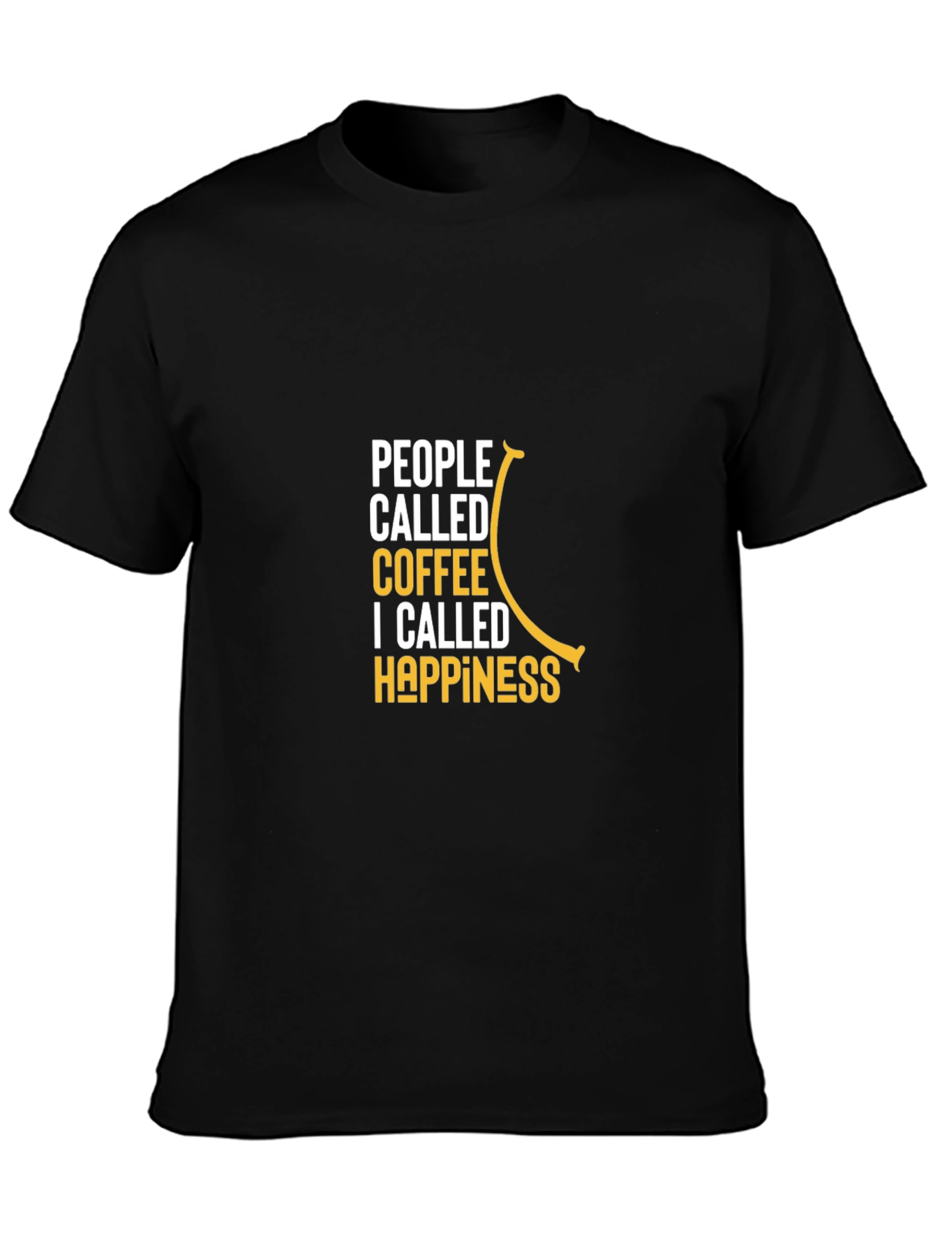 Coffee Happiness Graphic Tee - Black