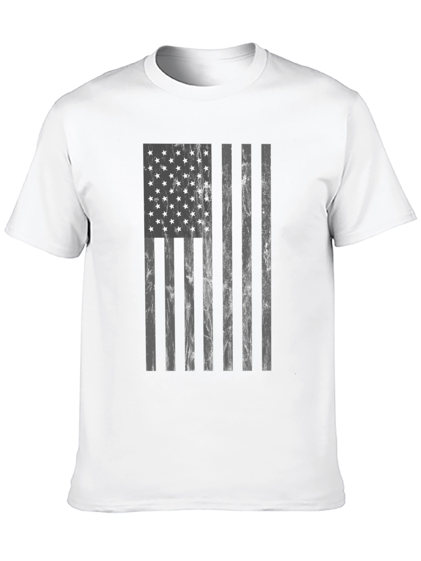 Distressed American Flag Graphic Tee - Black
