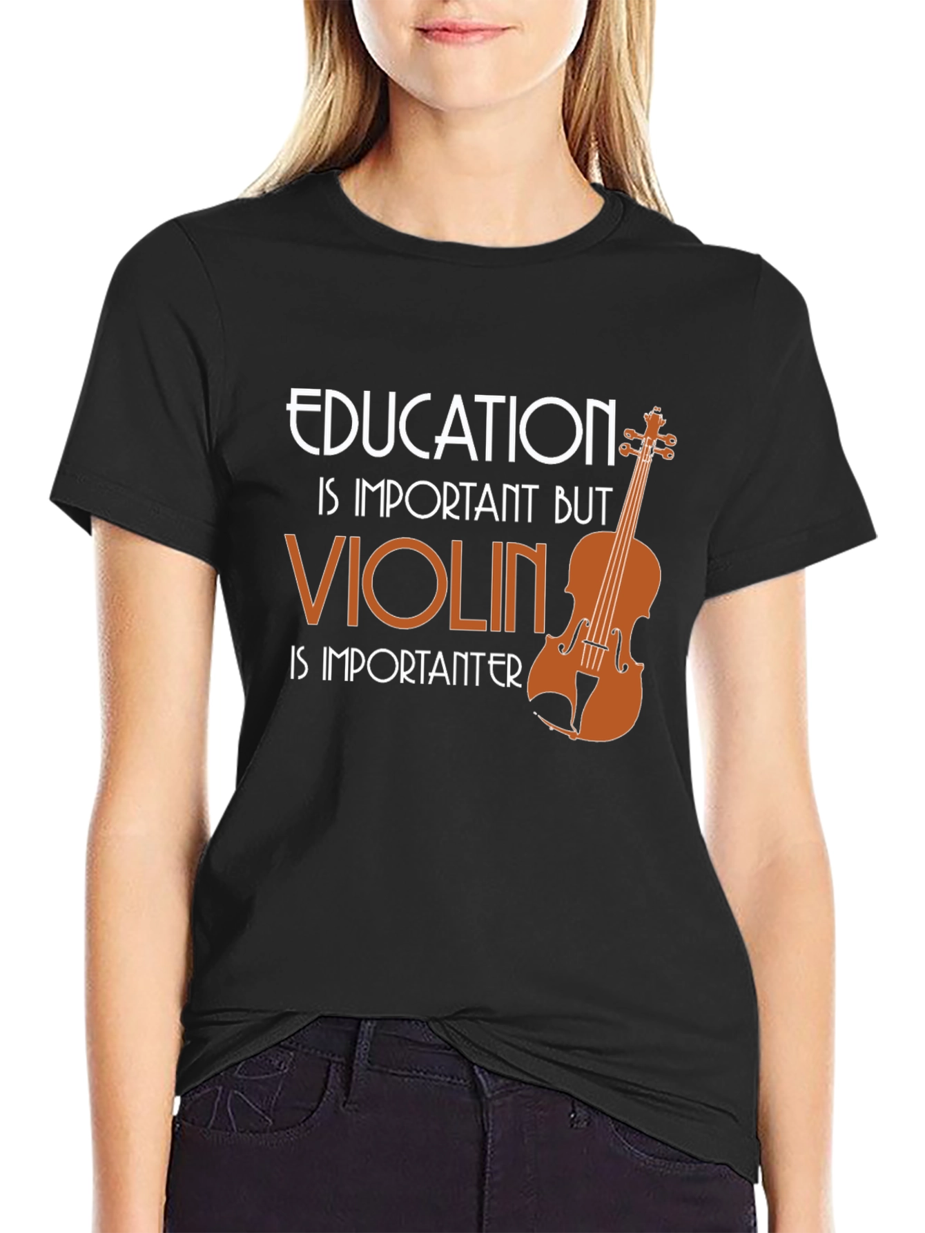 Education vs Violin T-Shirt - Musicians Tee