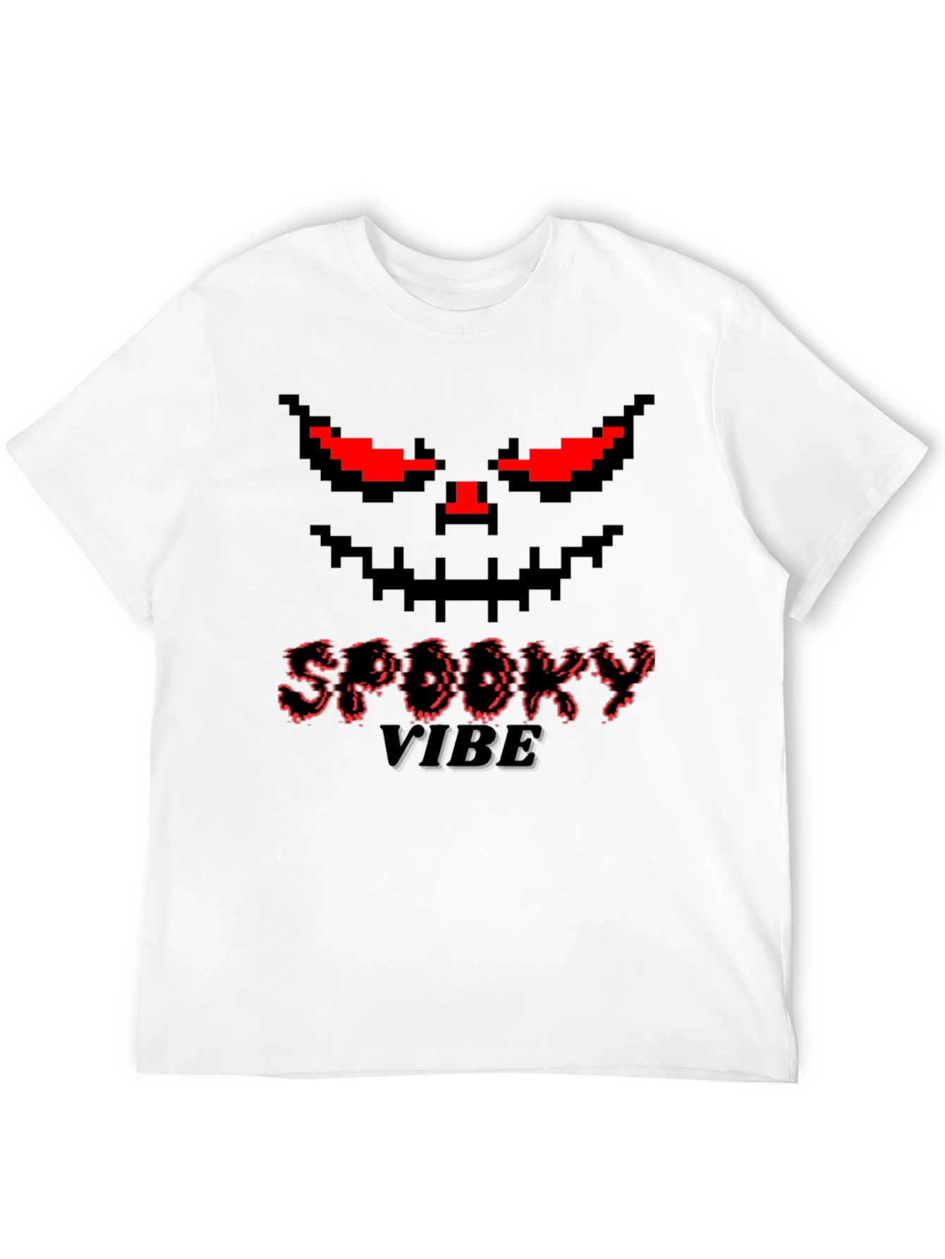 Spooky Vibe Pixel Face Graphic Tee