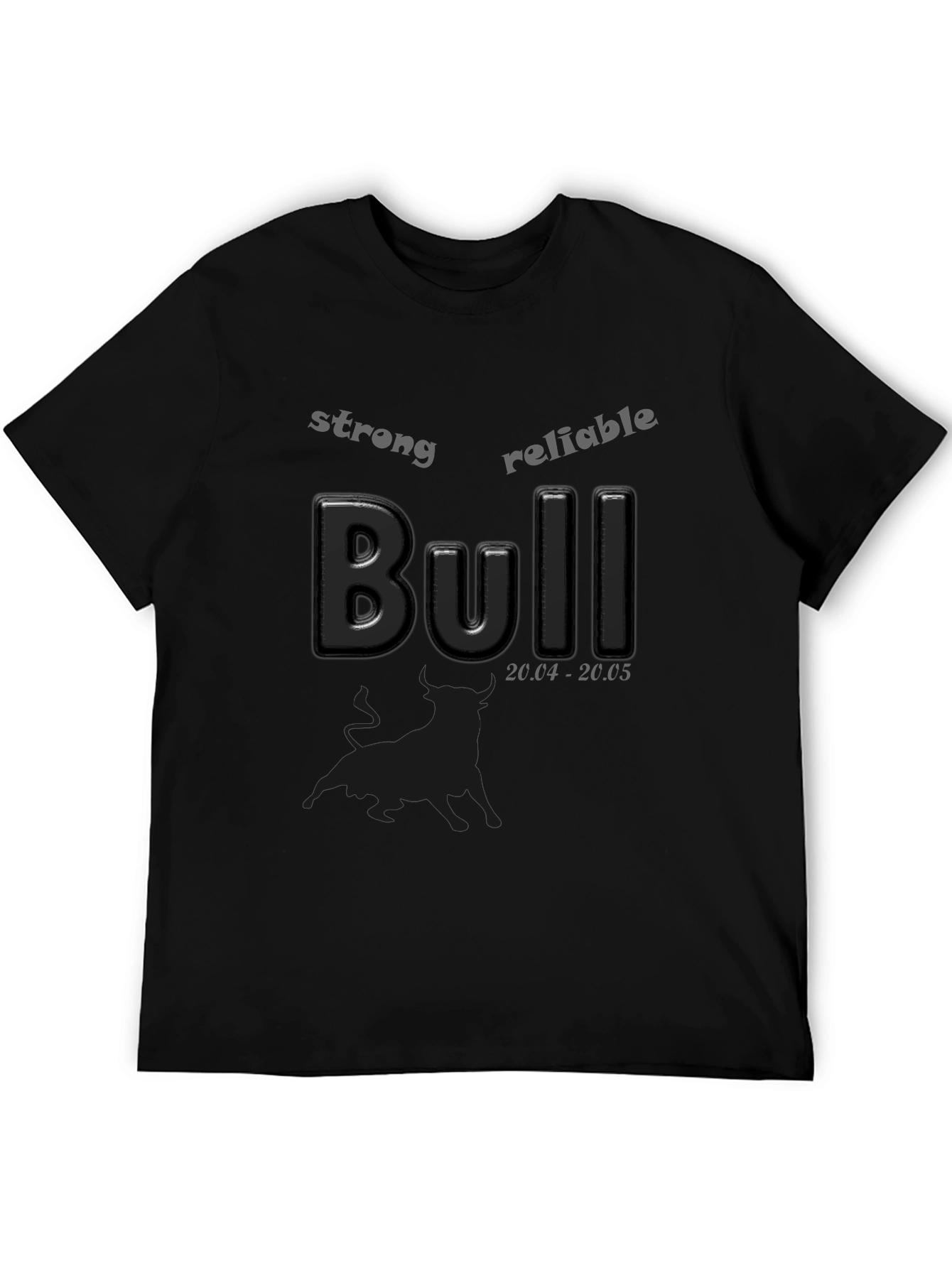 Strong Bull Black T-Shirt Taurus Zodiac Sign