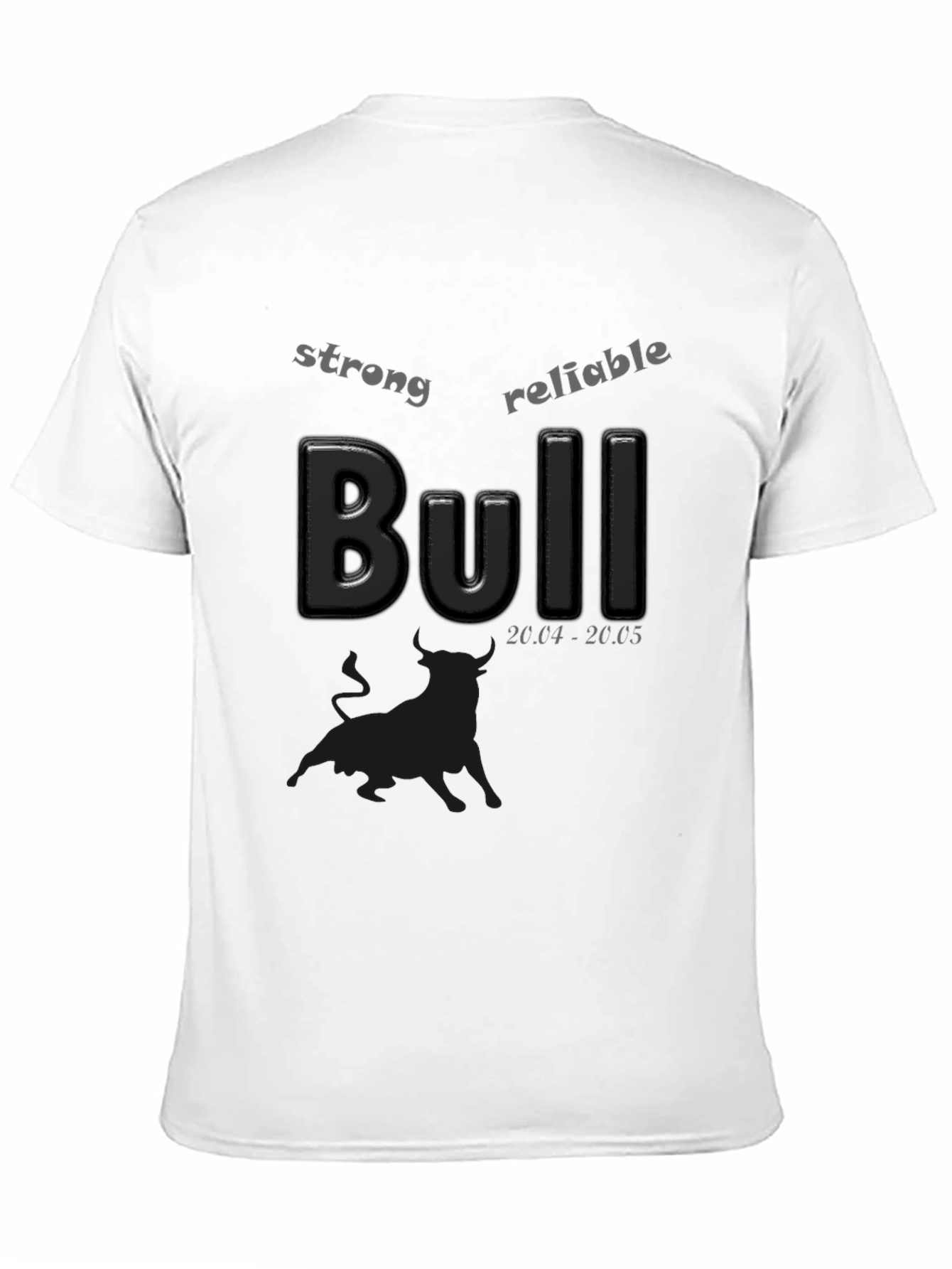 Strong Bull Black T-Shirt Taurus Zodiac Sign