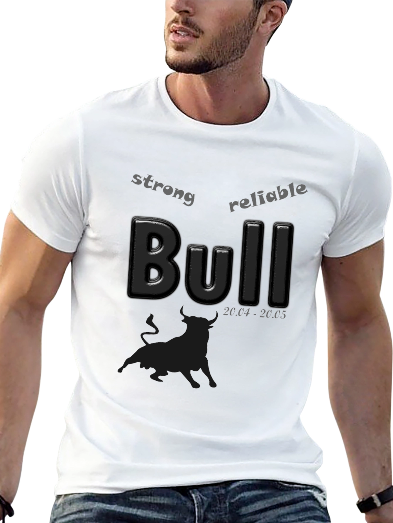 Strong Bull Black T-Shirt Taurus Zodiac Sign