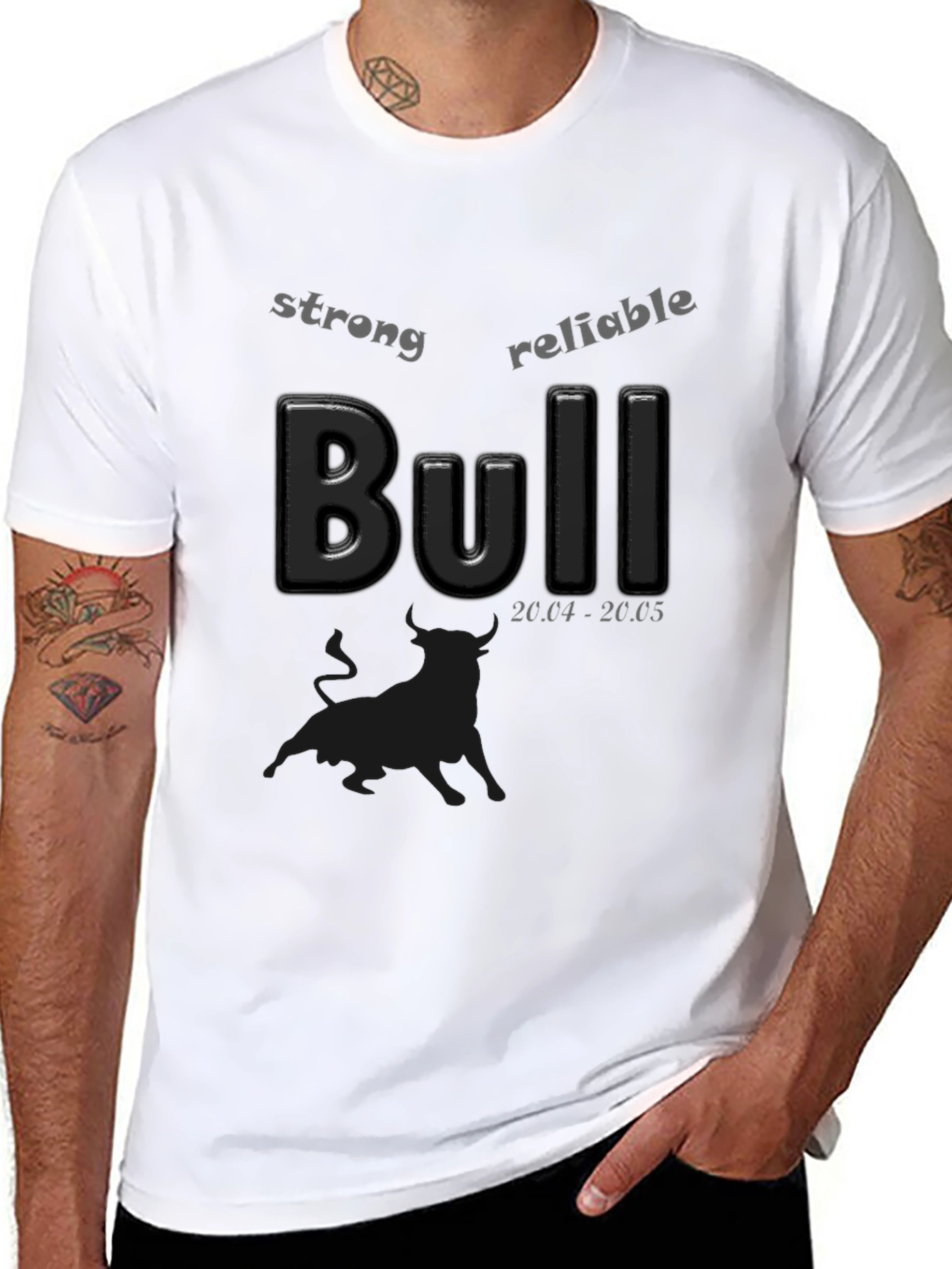 Strong Bull Black T-Shirt Taurus Zodiac Sign