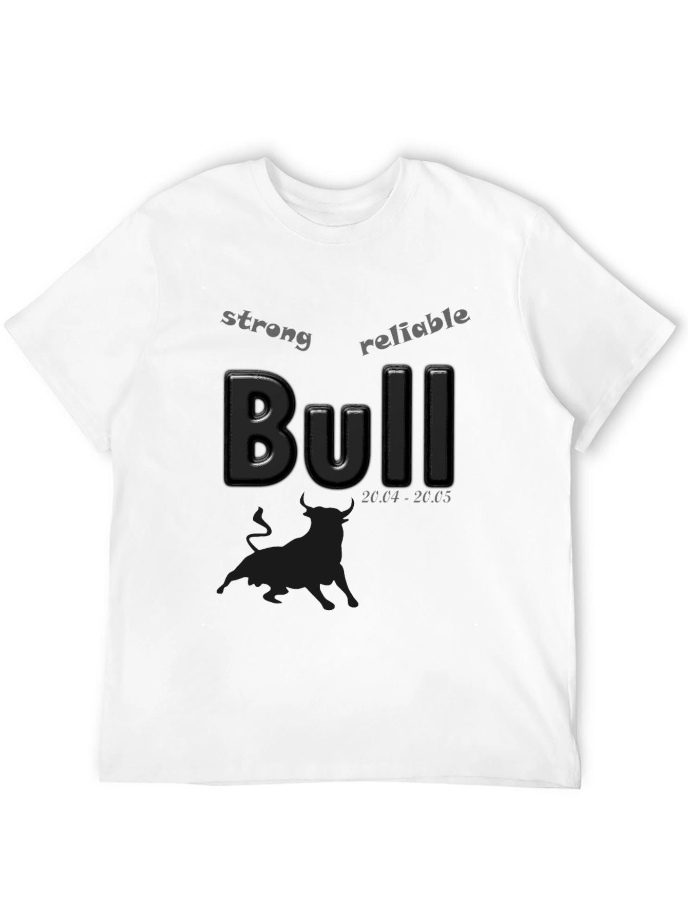 Strong Bull Black T-Shirt Taurus Zodiac Sign