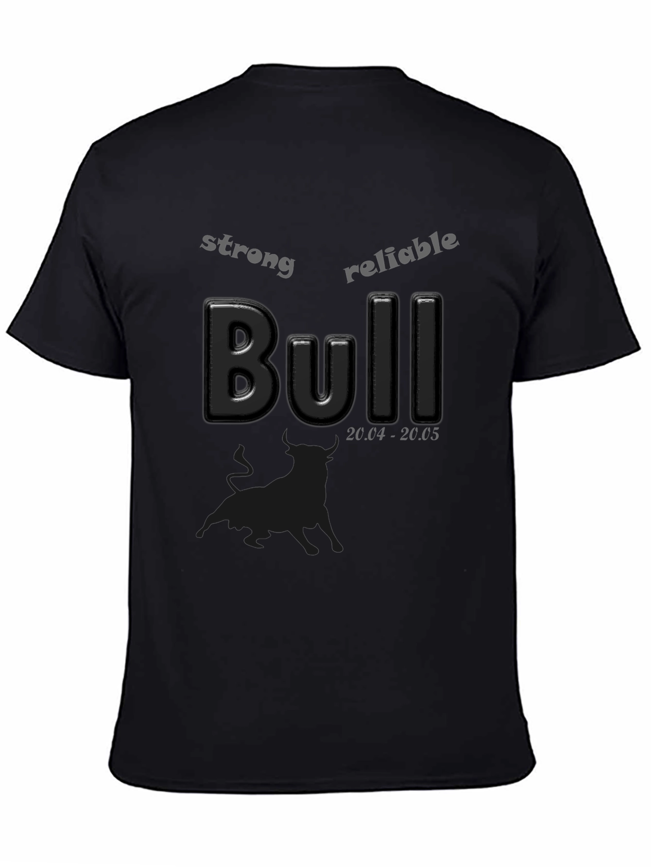 Strong Bull Black T-Shirt Taurus Zodiac Sign