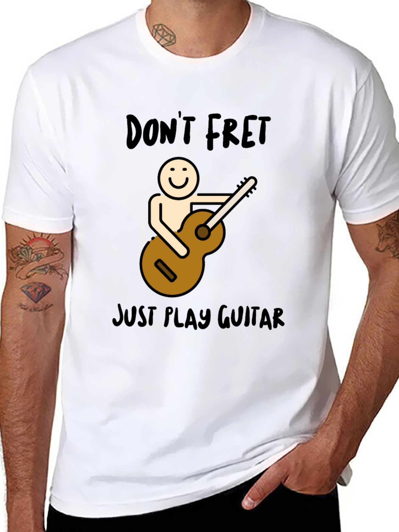 Dont Fret Just Play Guitar Graphic T-Shirt
