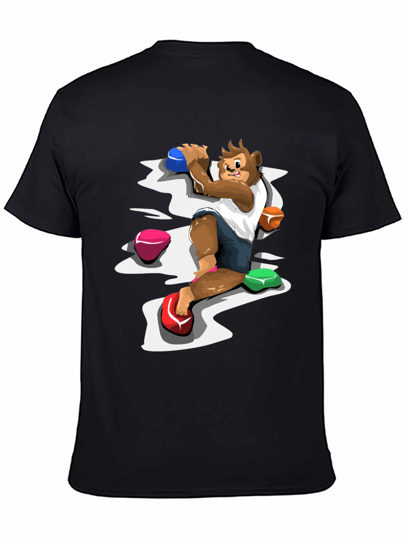 Monkey Climber Graphic Tee - Black Cotton Blend