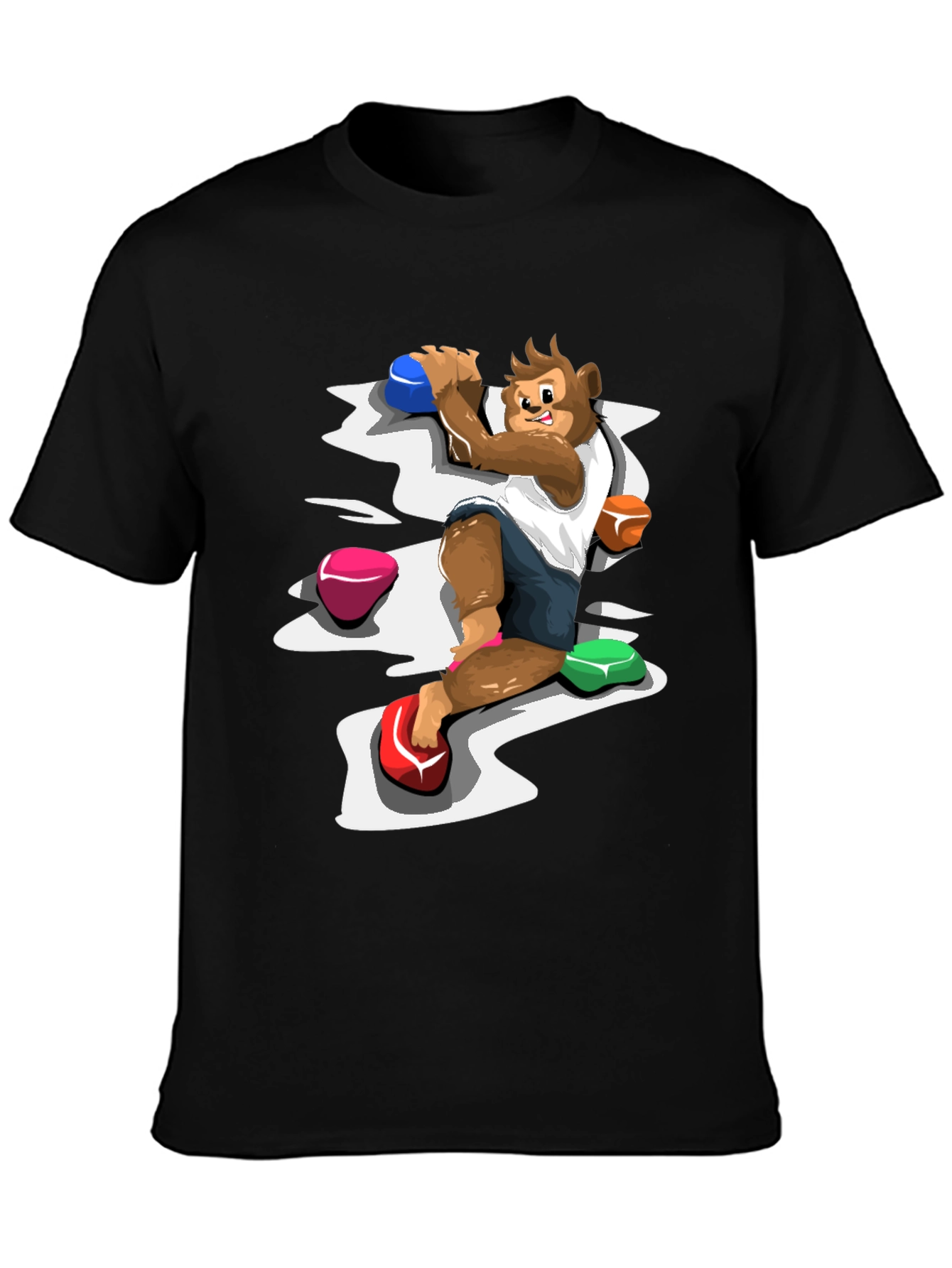 Monkey Climber Graphic Tee - Black Cotton Blend