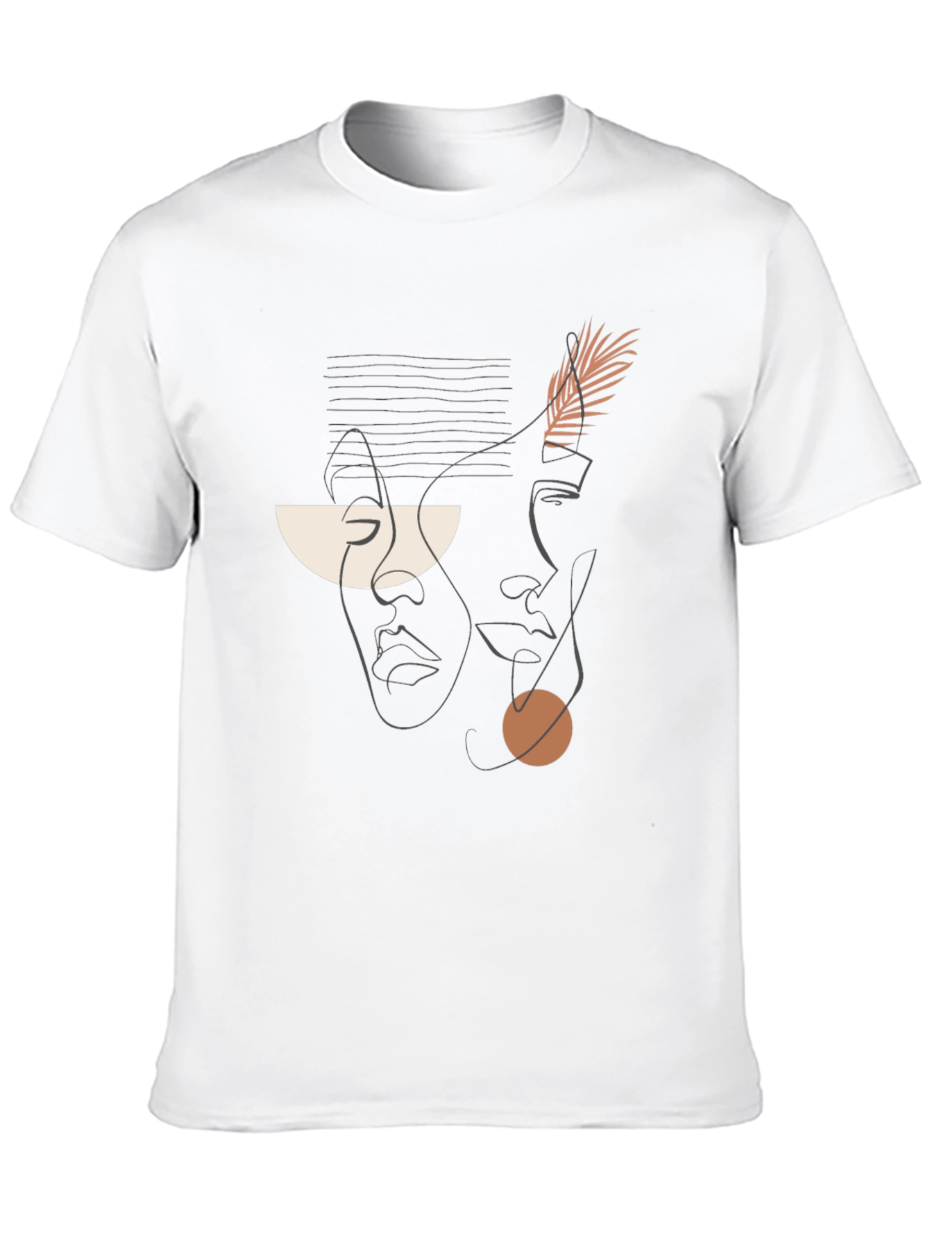 Abstract Faces Graphic Tee - Modern Art Shirt