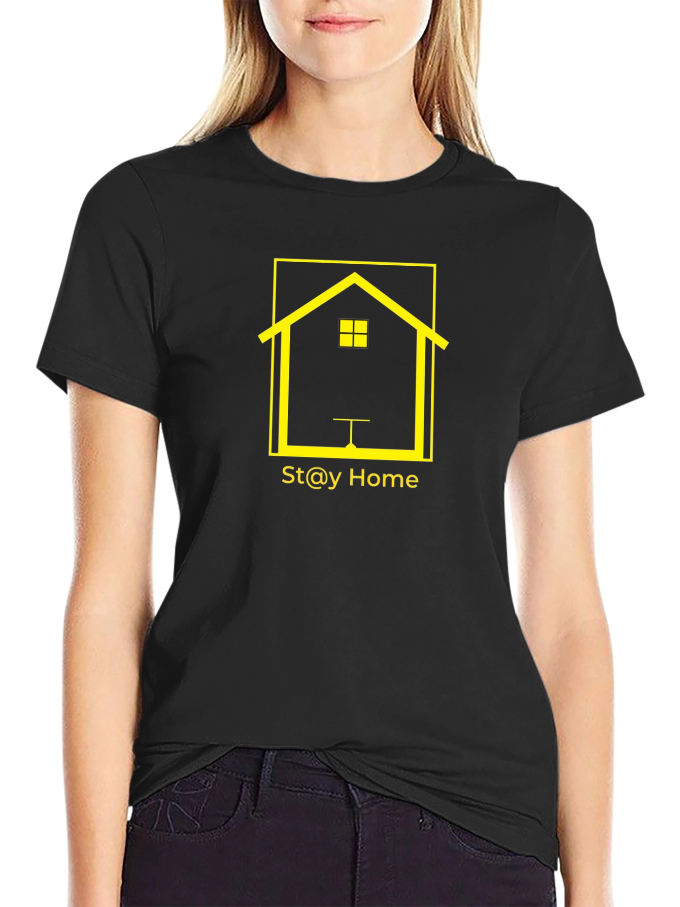 Stay Home Graphic T-Shirt - Black