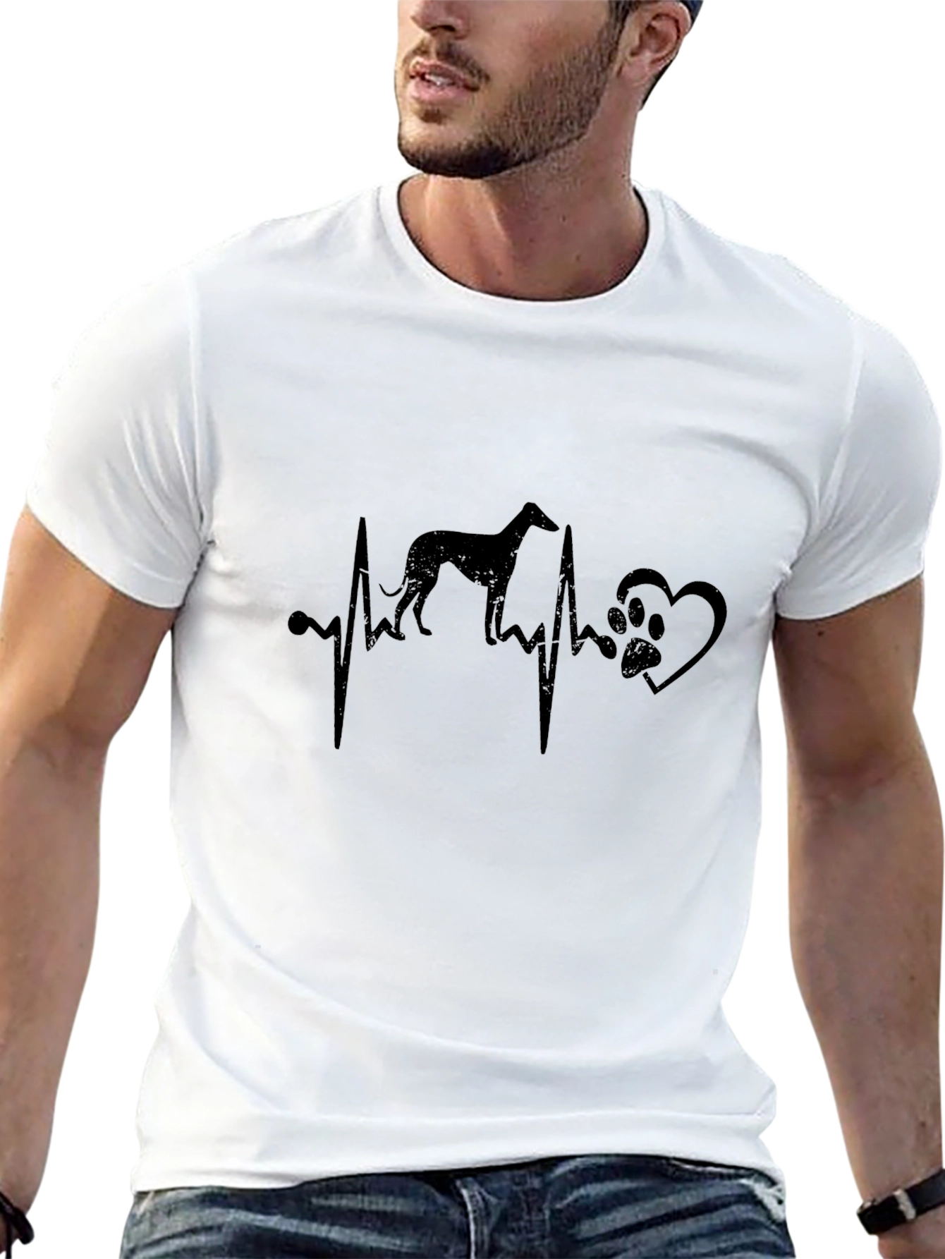 Dog Breed Heartbeat T-Shirt - Black
