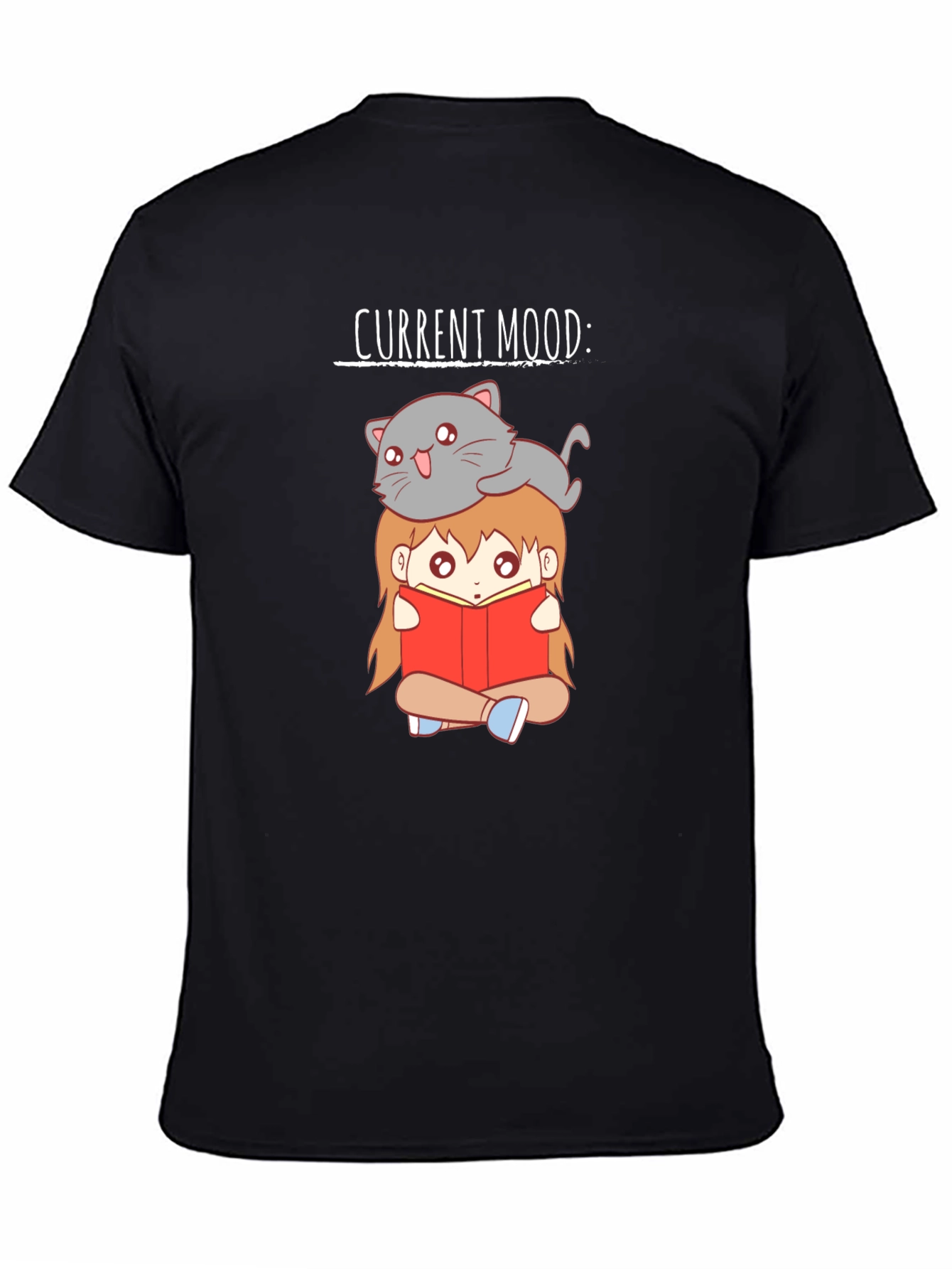Current Mood Cat & Book T-Shirt