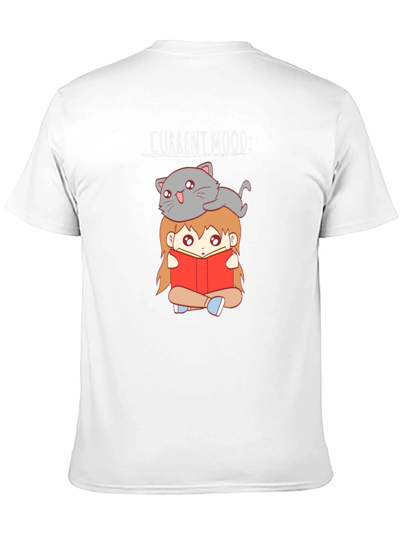 Current Mood Cat & Book T-Shirt